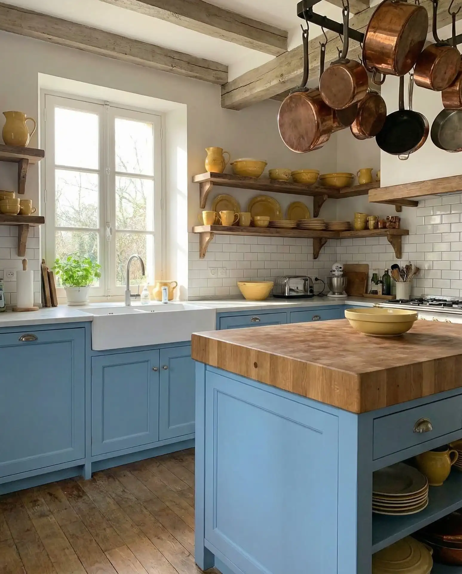 Blue and Yellow Provençal Kitchen 2