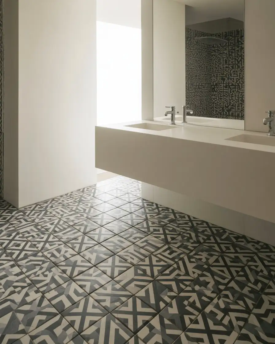 Bold Geometric Tile Floor 1