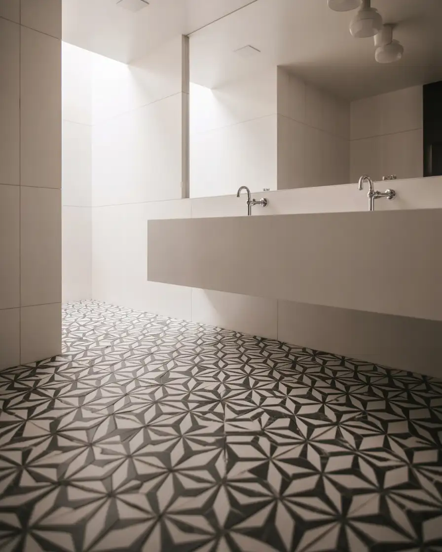 Bold Geometric Tile Floor 2