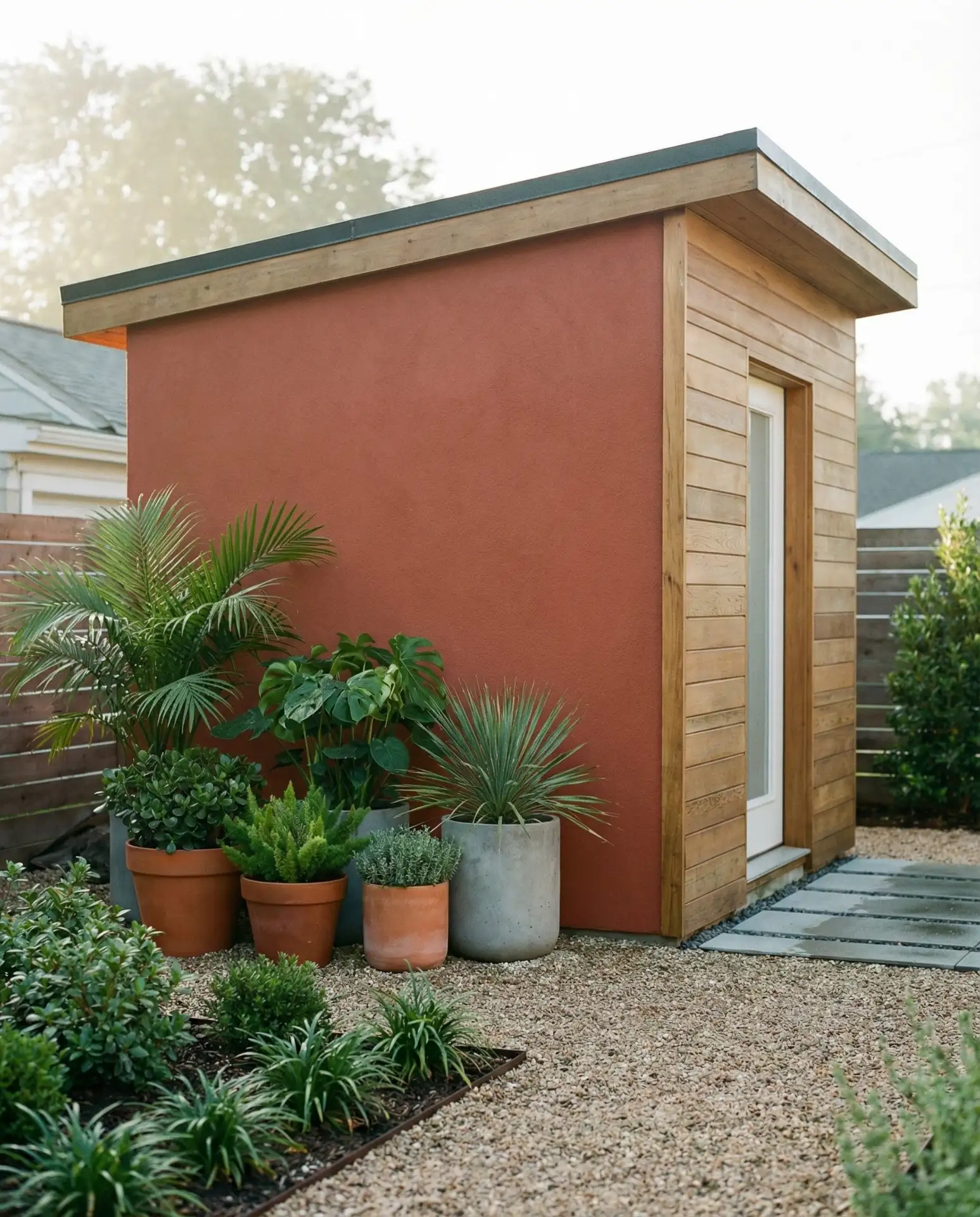 Bold Painted Accent Wall on Exterior Shed 1