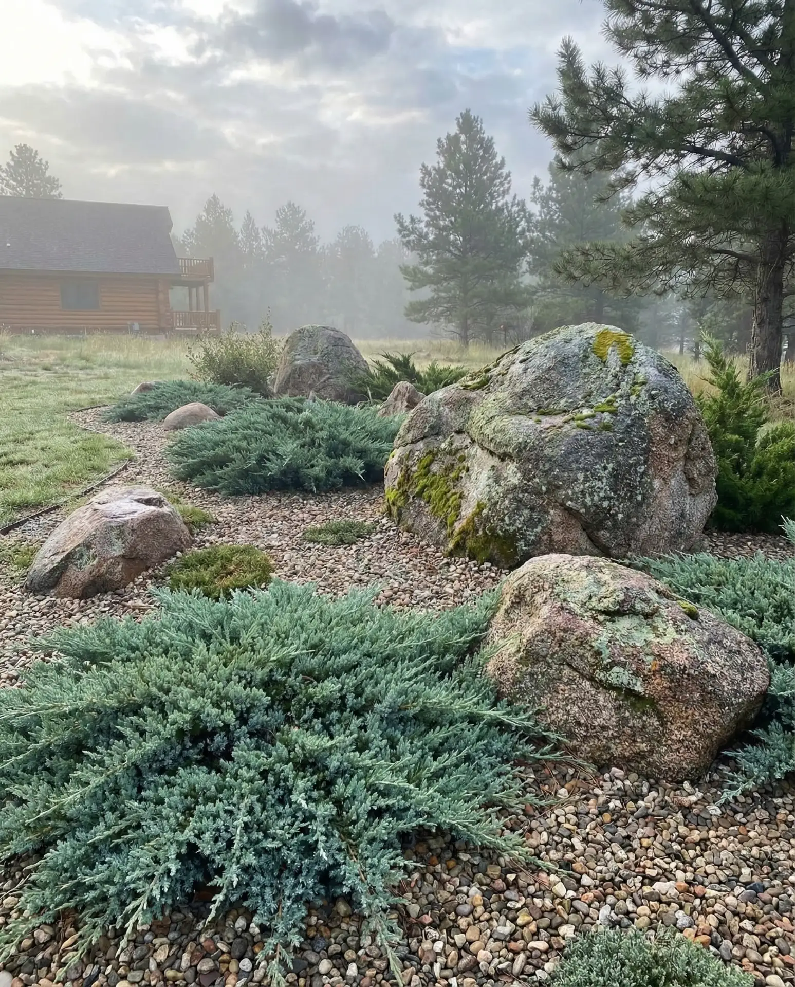 Boulder and Juniper Alpine Scene 1
