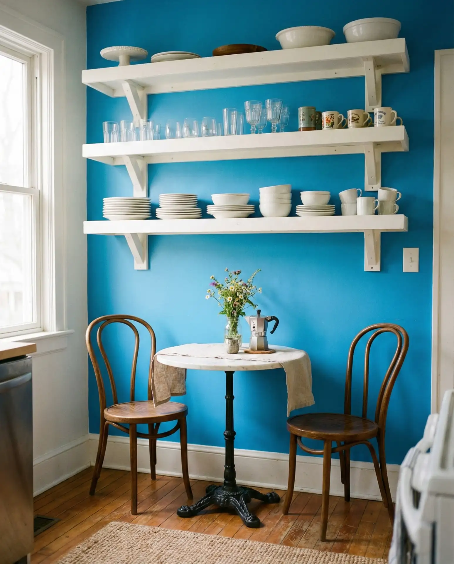 Bright Blue Open Shelving Display 2