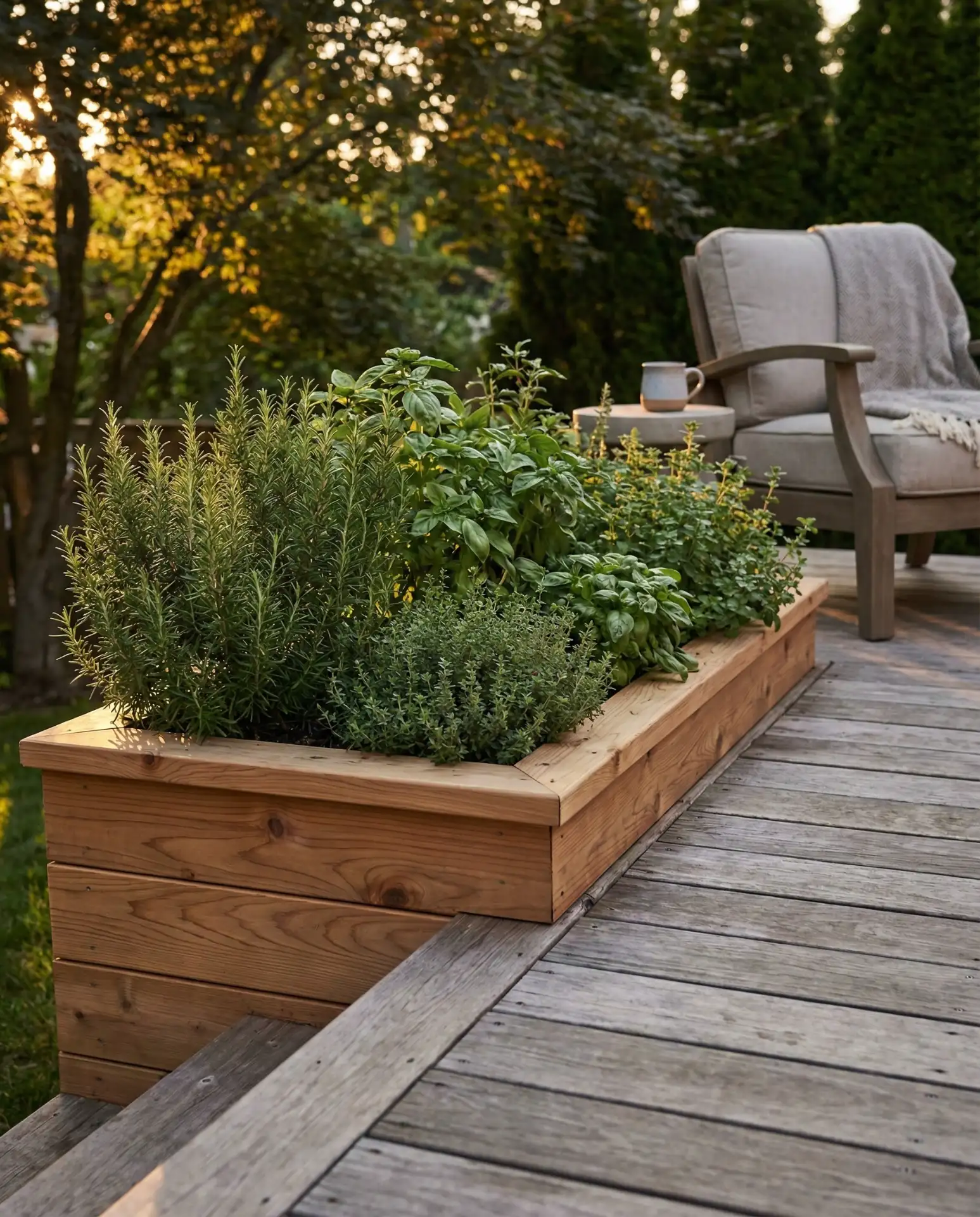 Built-In Raised Bed Along Deck Edge 2