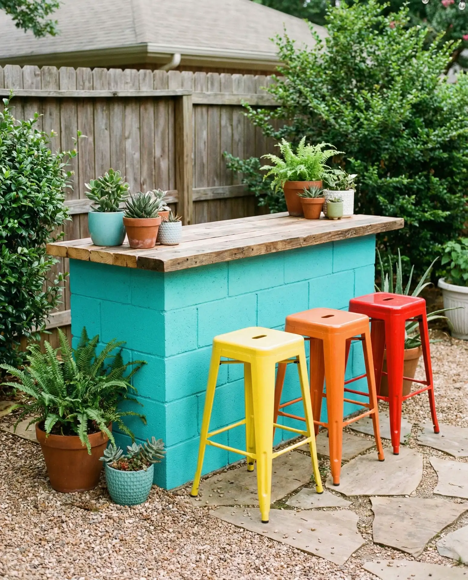 Cheap Cinder Block Bar Painted Bright 1