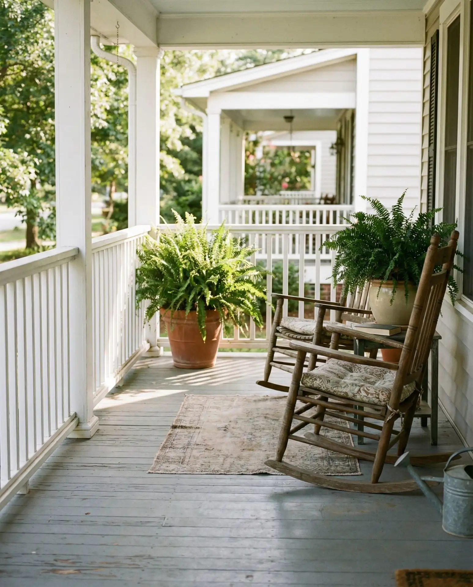 Classic White Picket Front Porch Railing 1