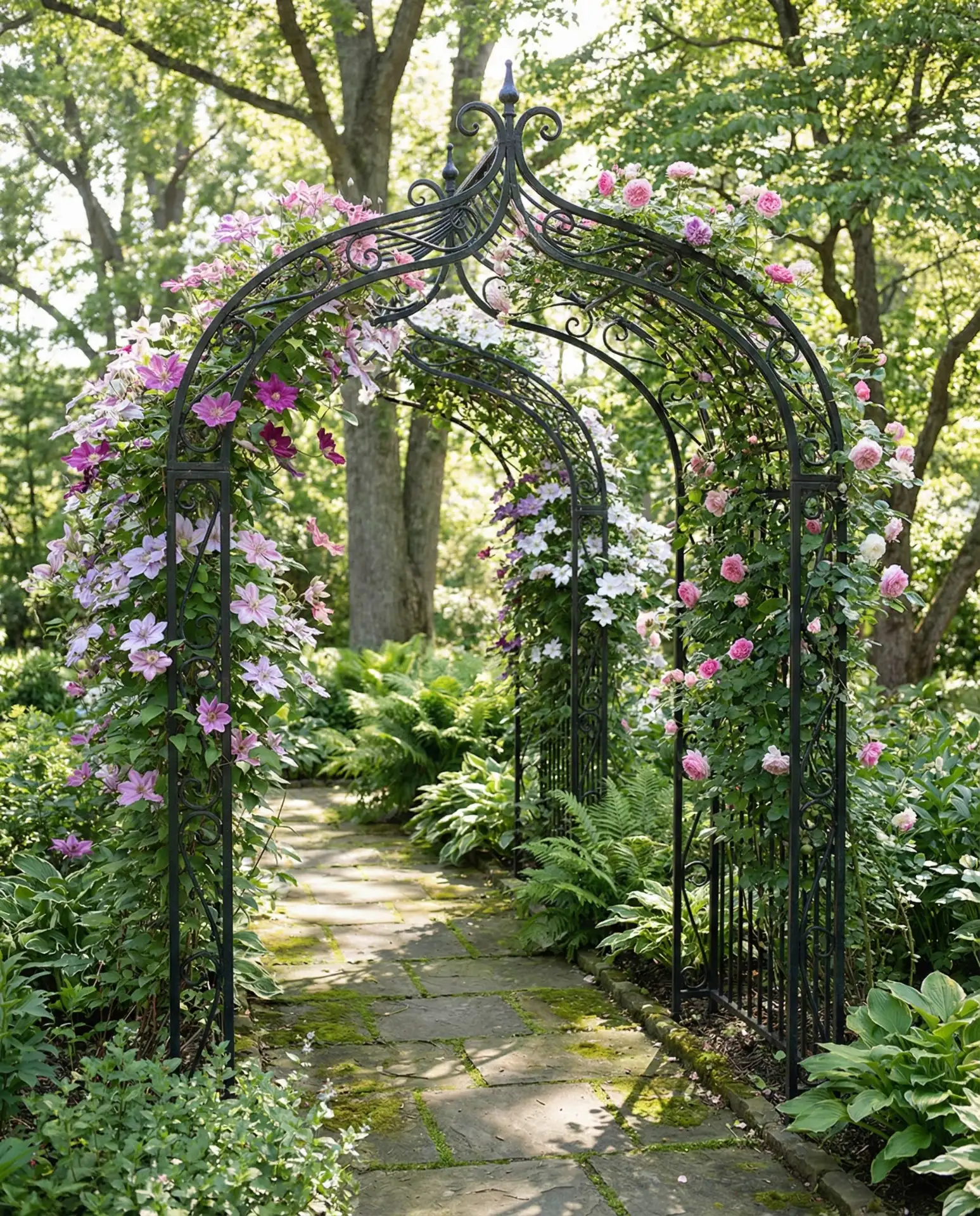 Climbing Vines on Metal Trellis Archway 1