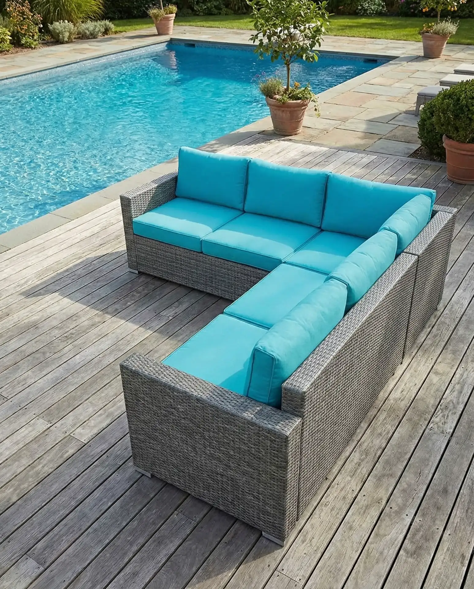 Colorful Resin Wicker Sectional Seating 2