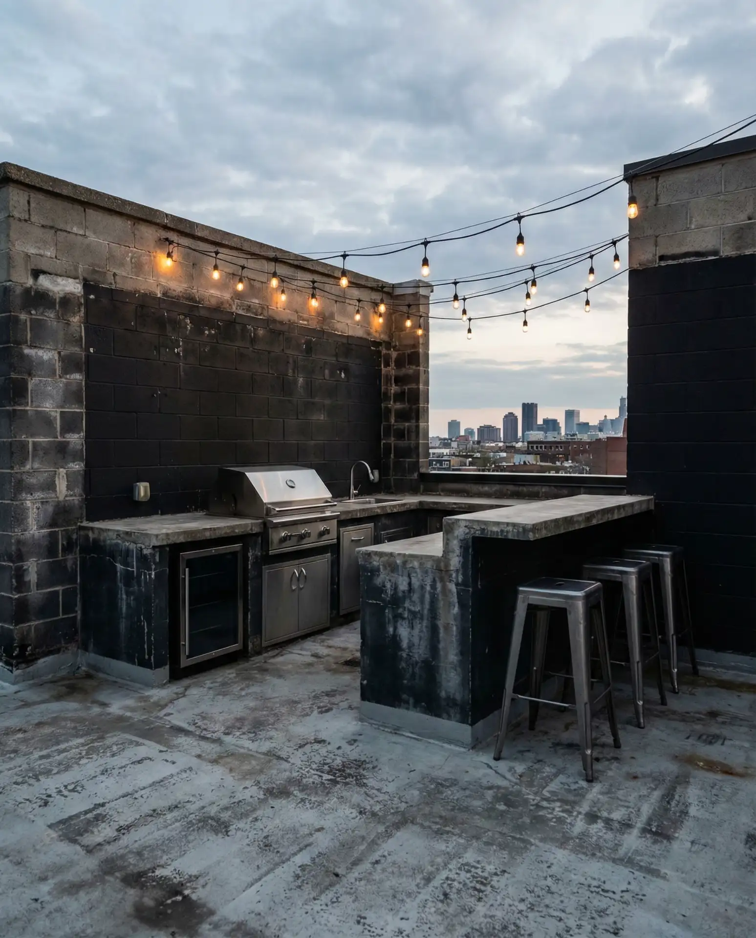 Concrete Block Modern Industrial Kitchen 1