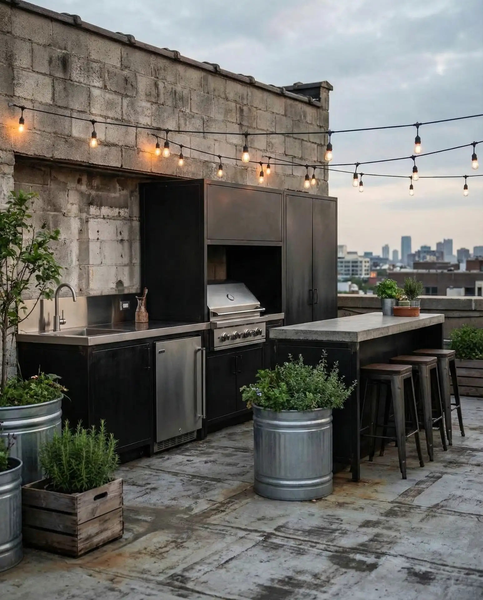 Concrete Block Modern Industrial Kitchen 2