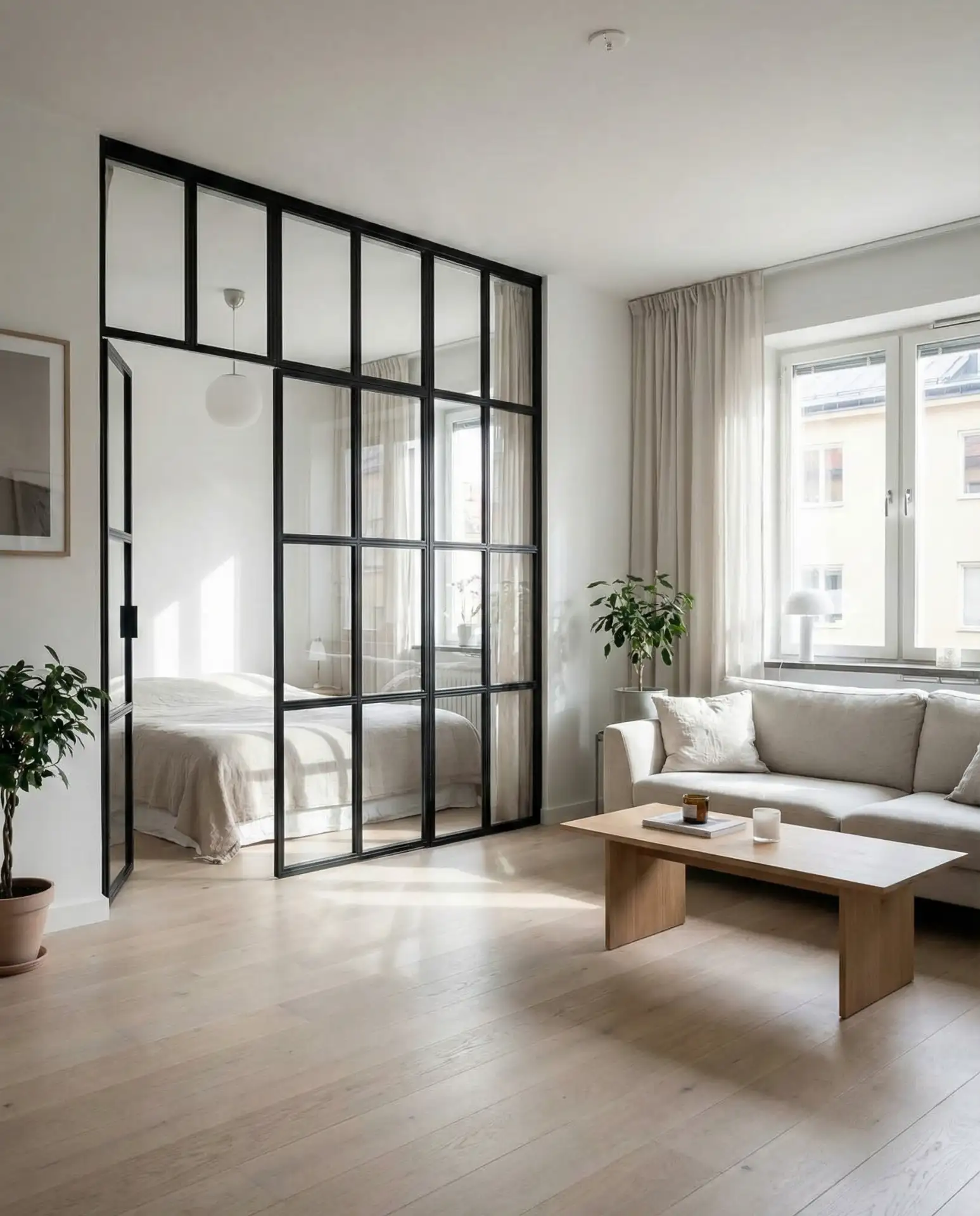 Contemporary 2-Room Apartment with Glass Partitions 1