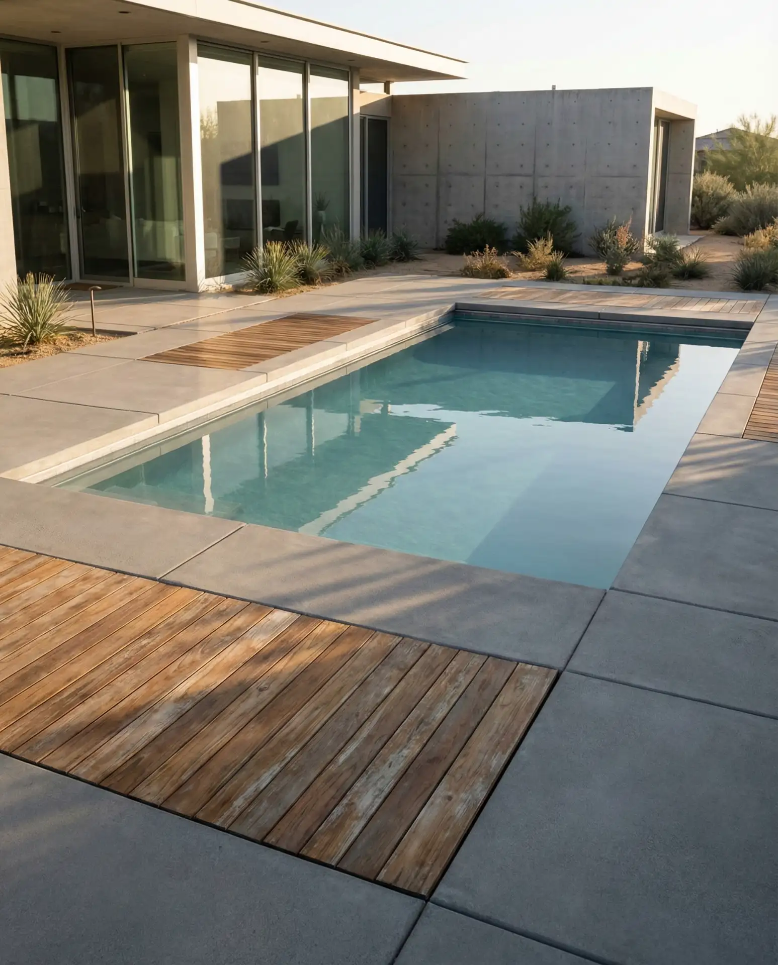 Contemporary Concrete and Wood Combinations 2