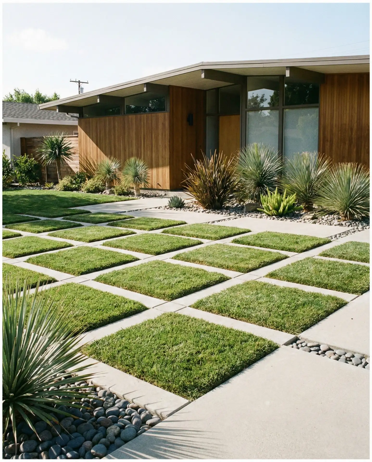 Contemporary Grass Panels with Hardscape Grid 2