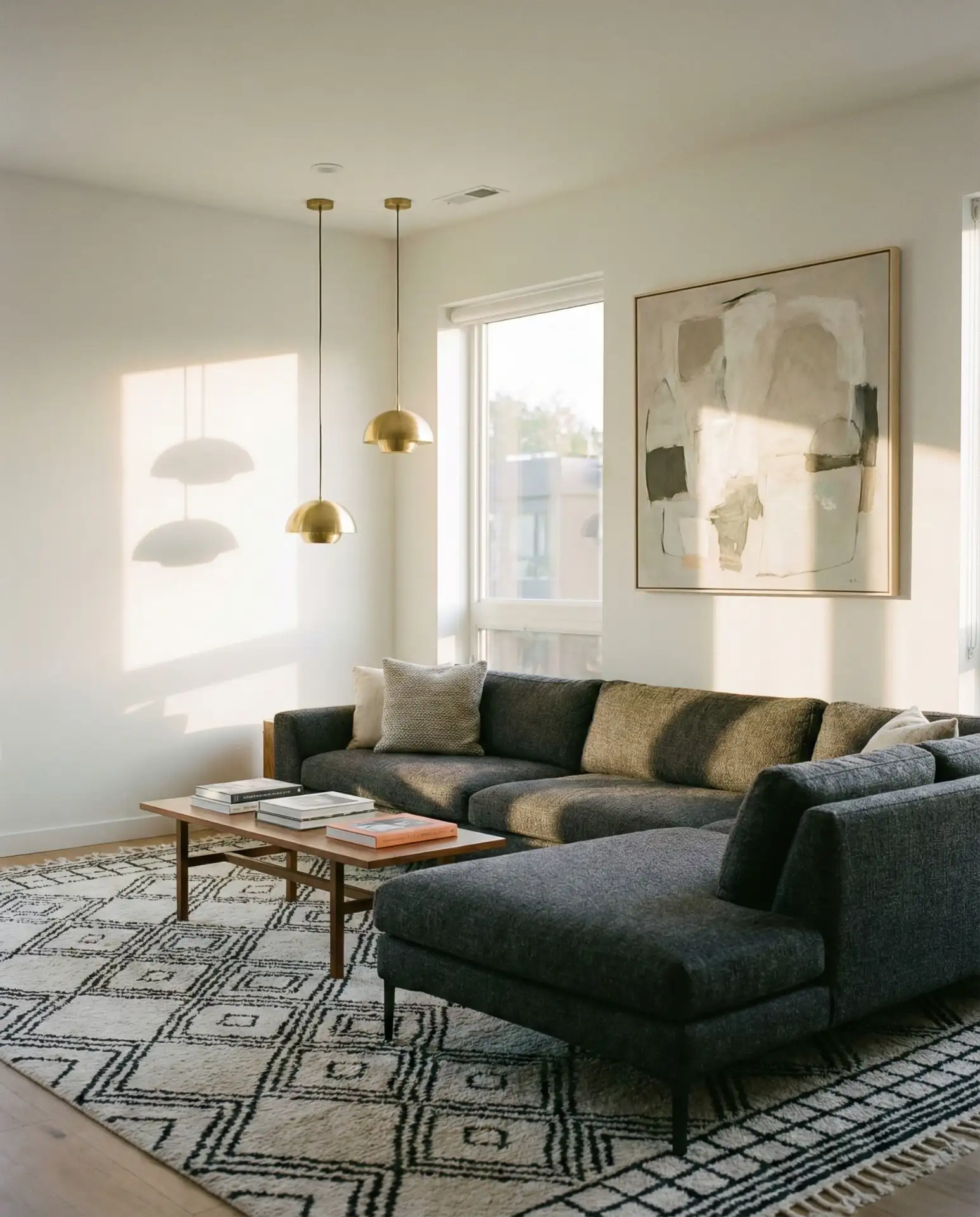 Contemporary Living Room with Bold Geometric Patterns 2