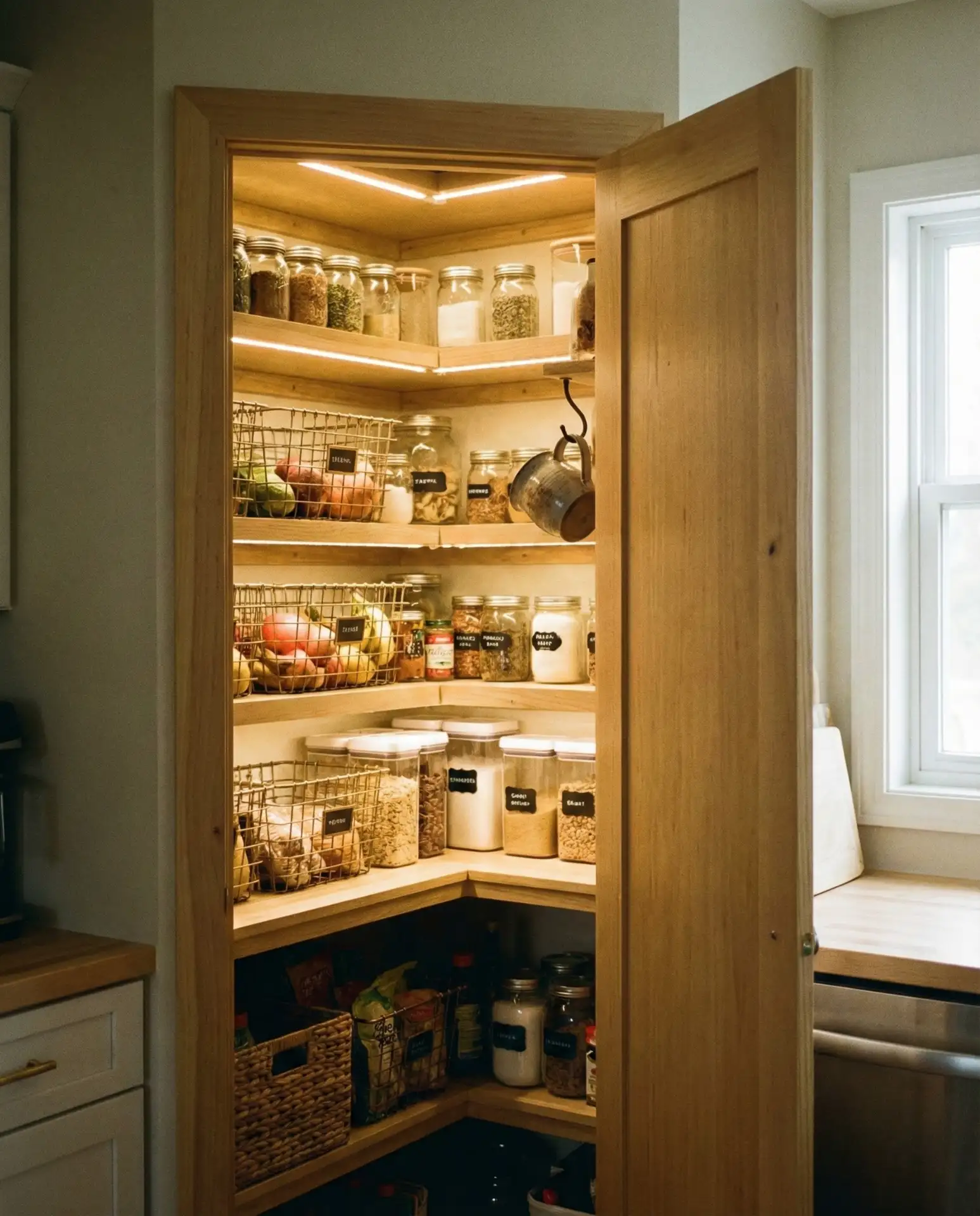 Corner Pantry Door with Space-Saving Design 2