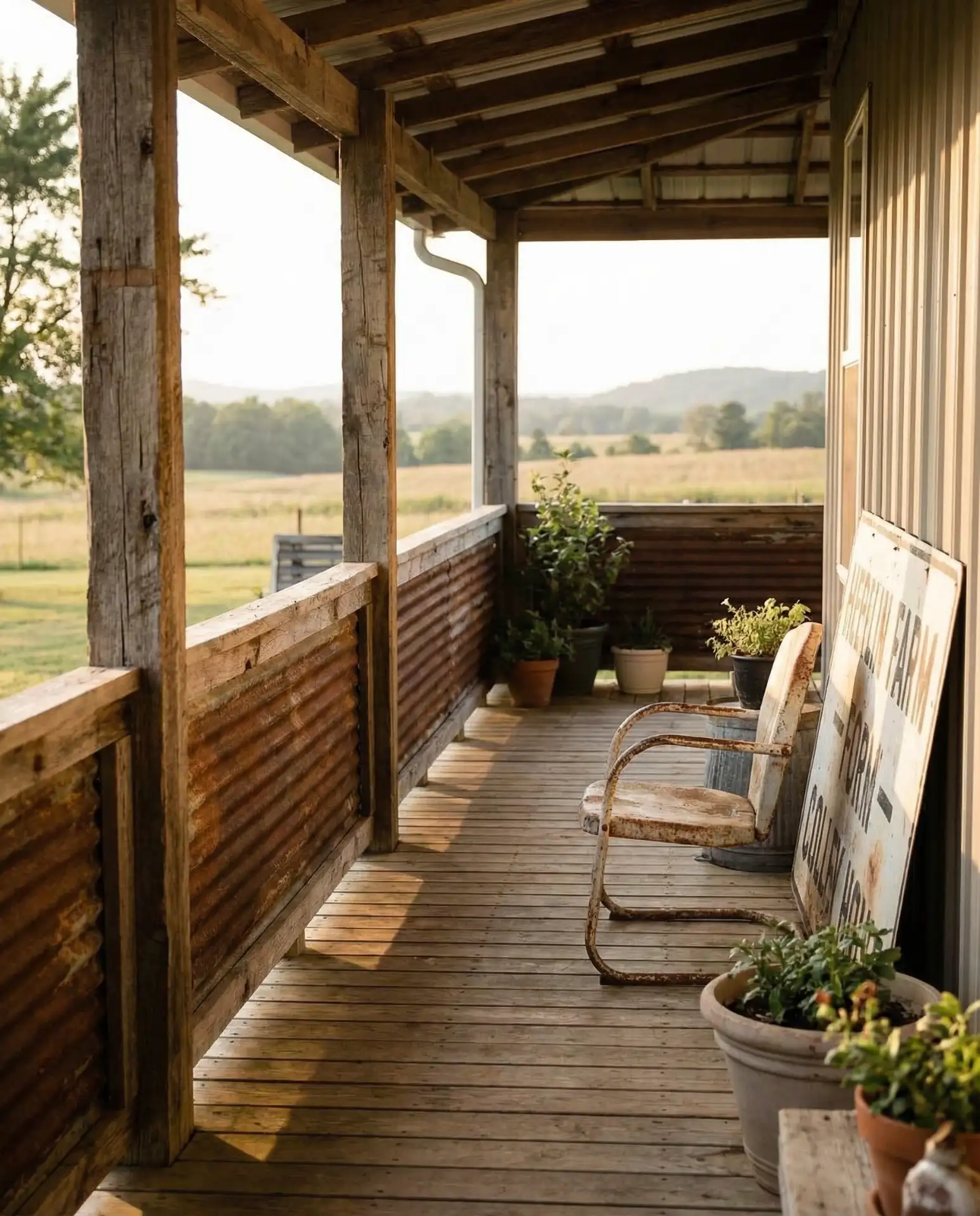 Corrugated Metal Panel Railing for Industrial Farmhouse 1