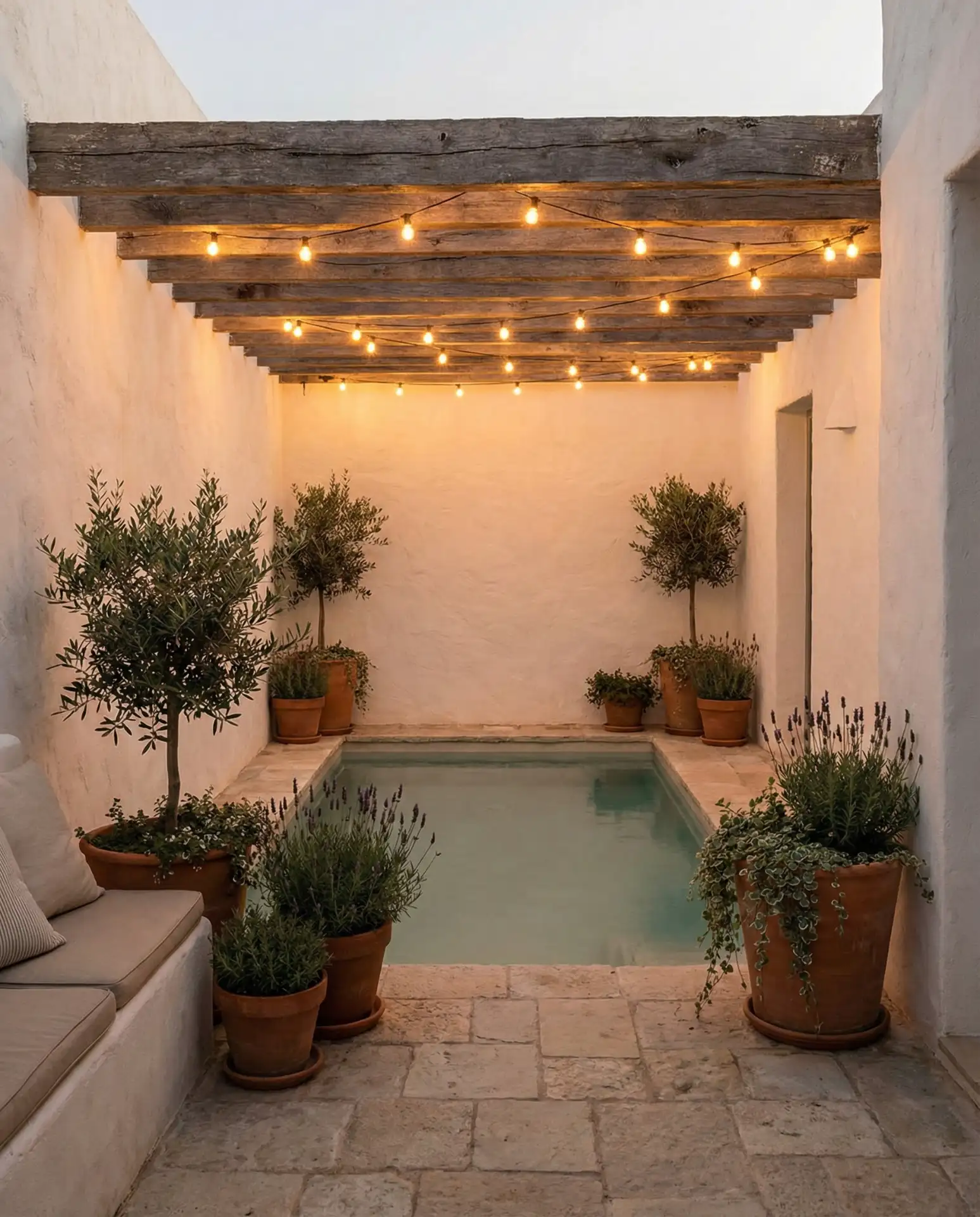 Courtyard-Pool-with-Pergola-and-String-Lights 2