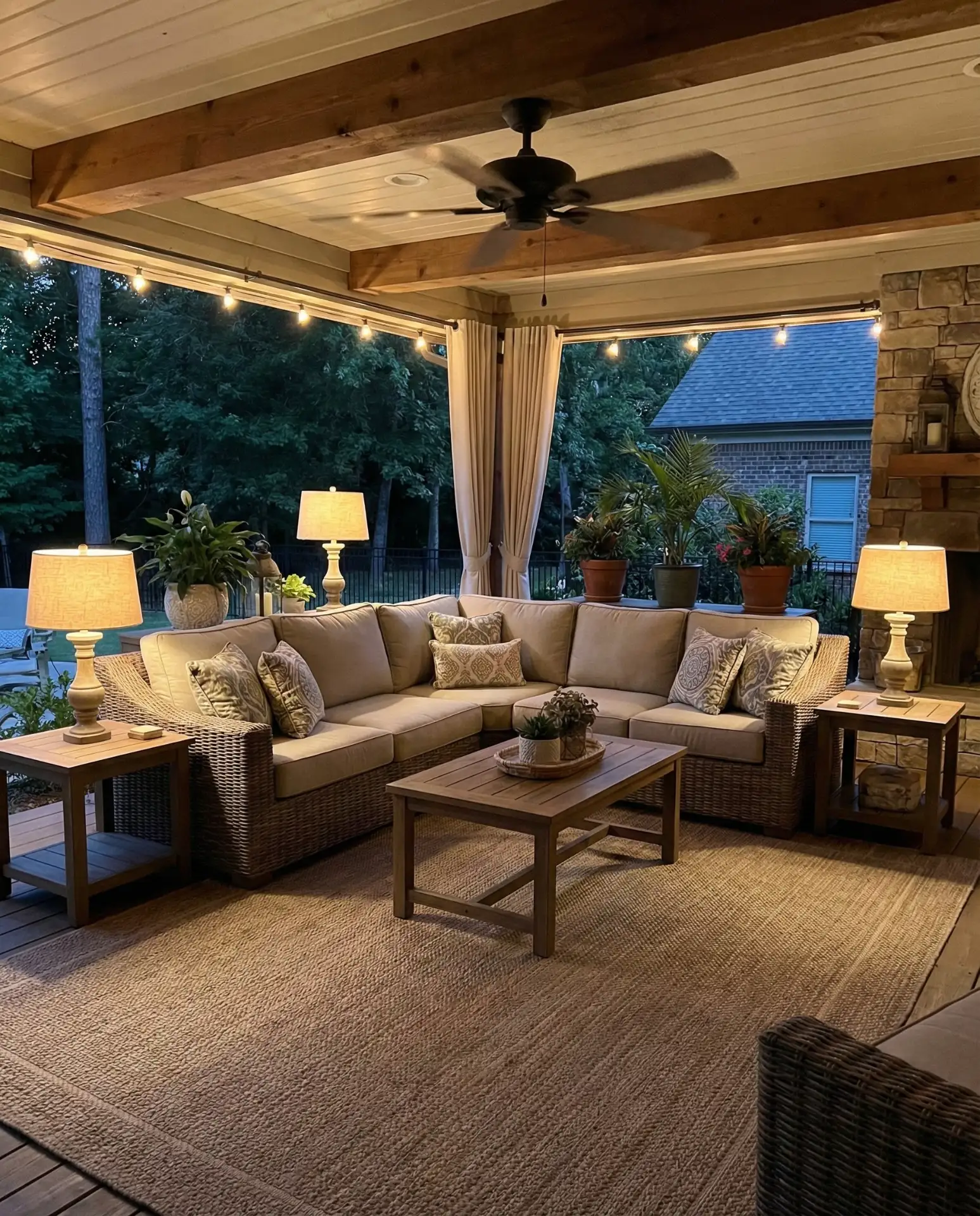 Covered Backyard Living Room 1