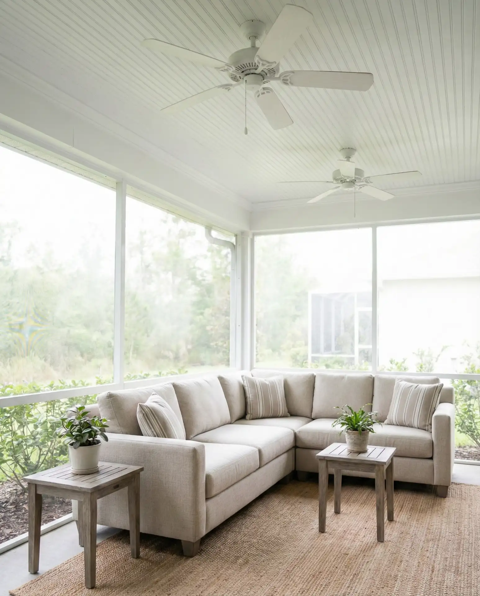 Covered Lanai with Ceiling Fans and Outdoor Sectional