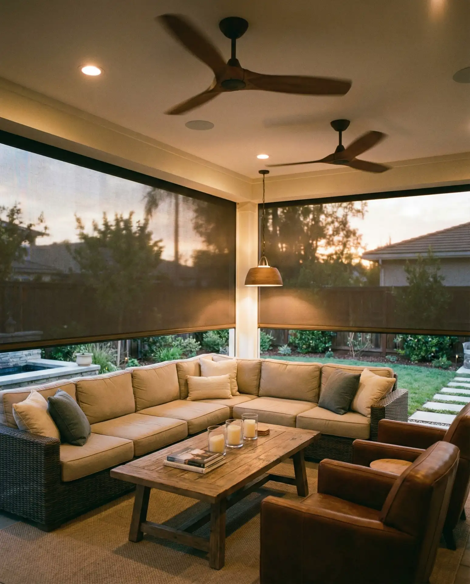 Covered Patio with Retractable Screens 1
