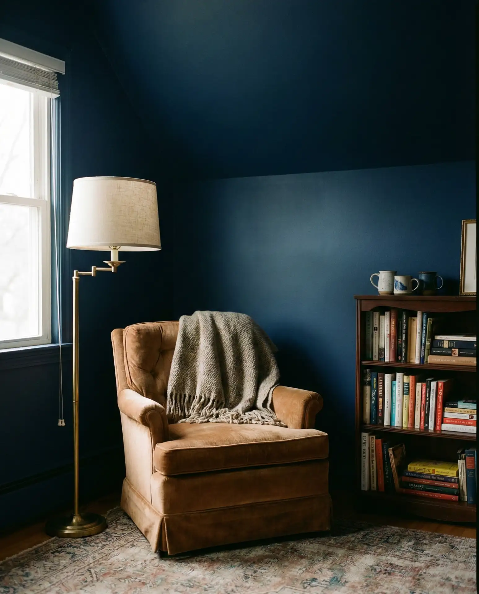 Cozy Blue Reading Nook Corner 1