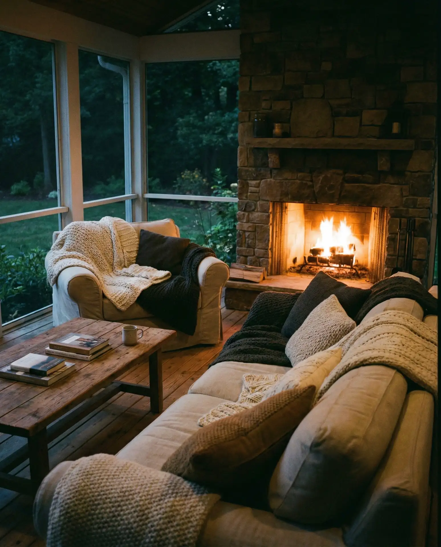 Cozy Fireplace Nook with Oversized Seating 1