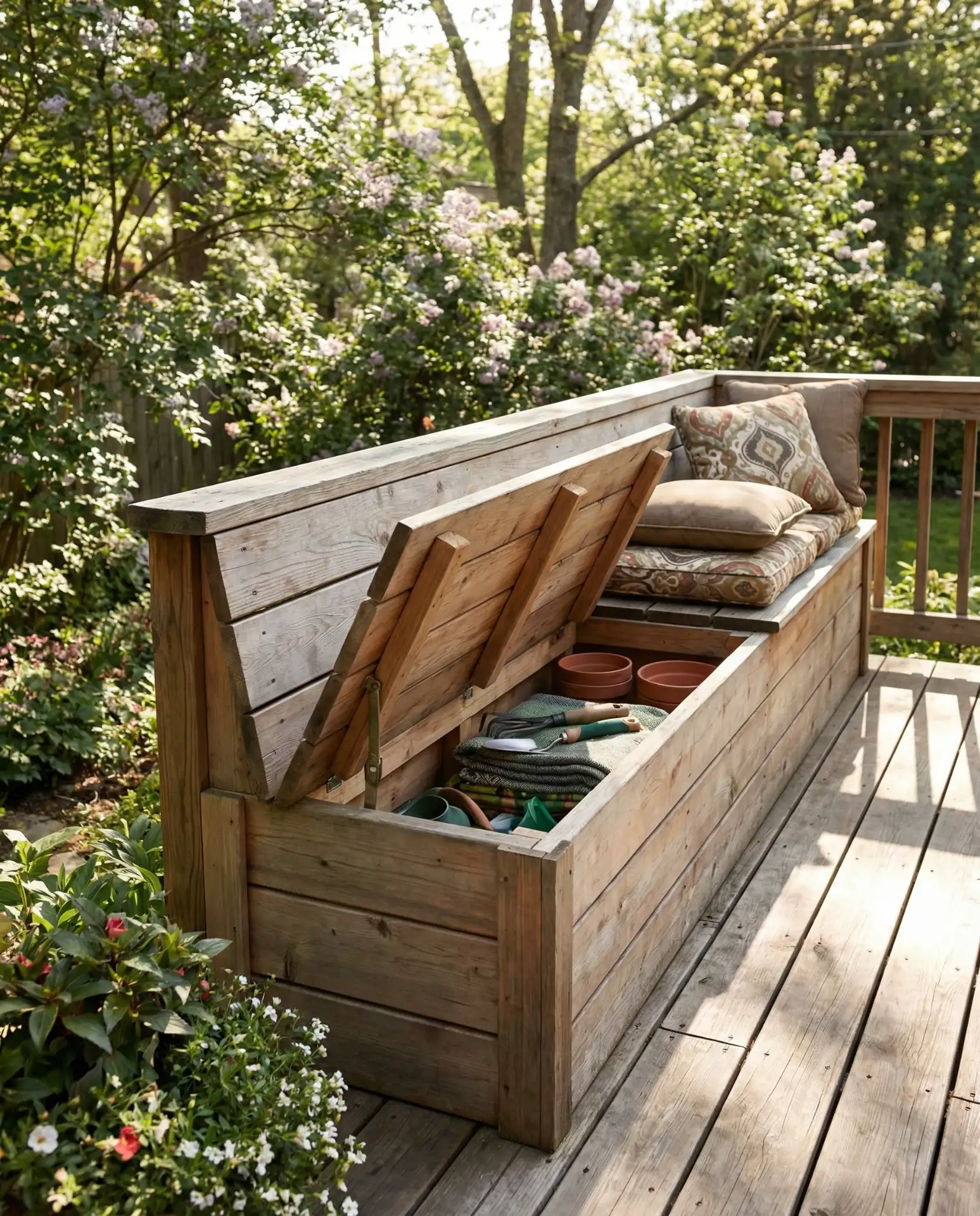 Custom-Built Bench with Hidden Storage 1