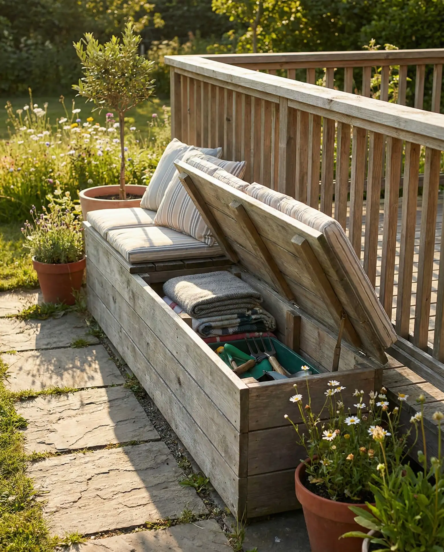 Custom-Built Bench with Hidden Storage 2