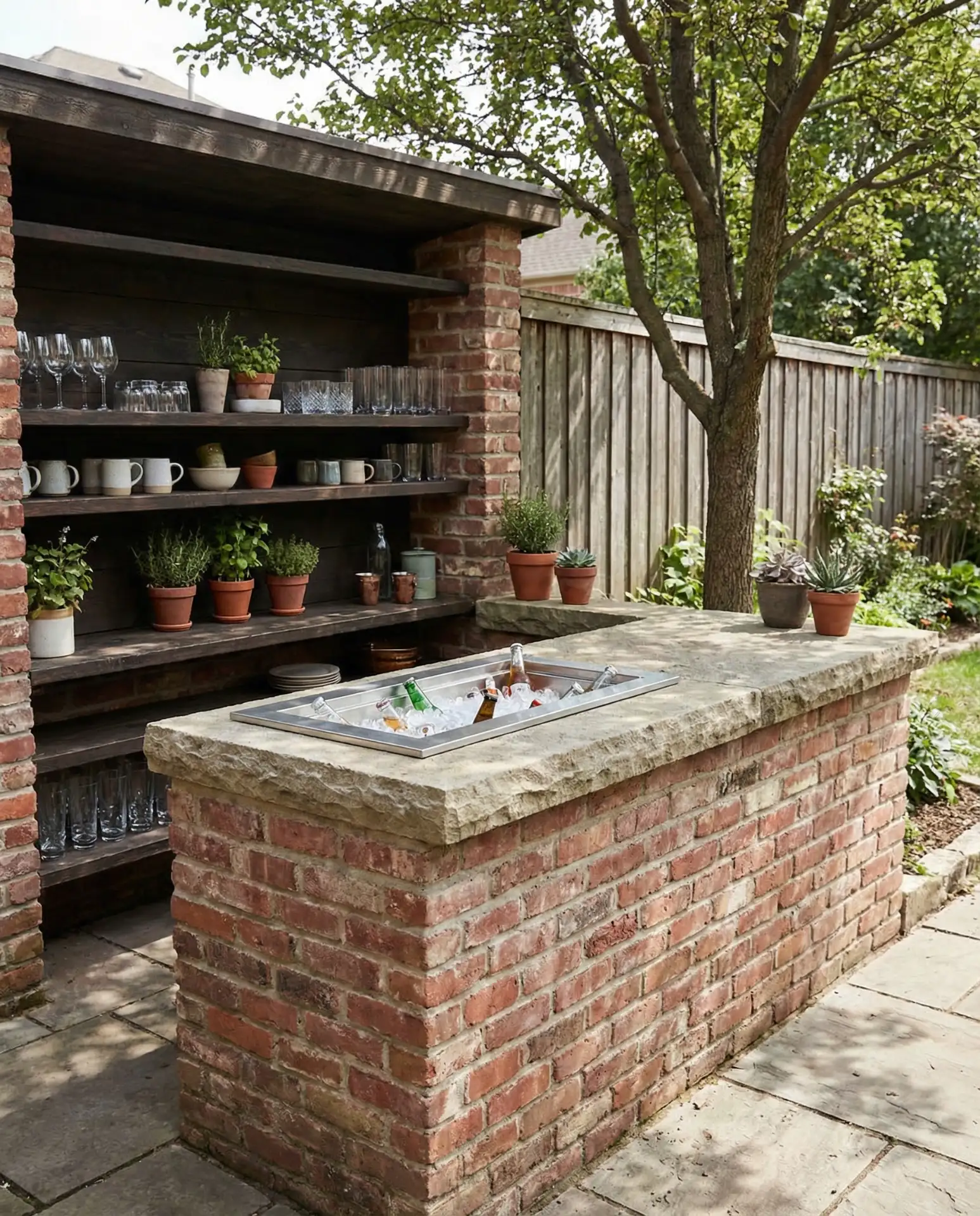 DIY Brick Bar with Built-In Cooler 1