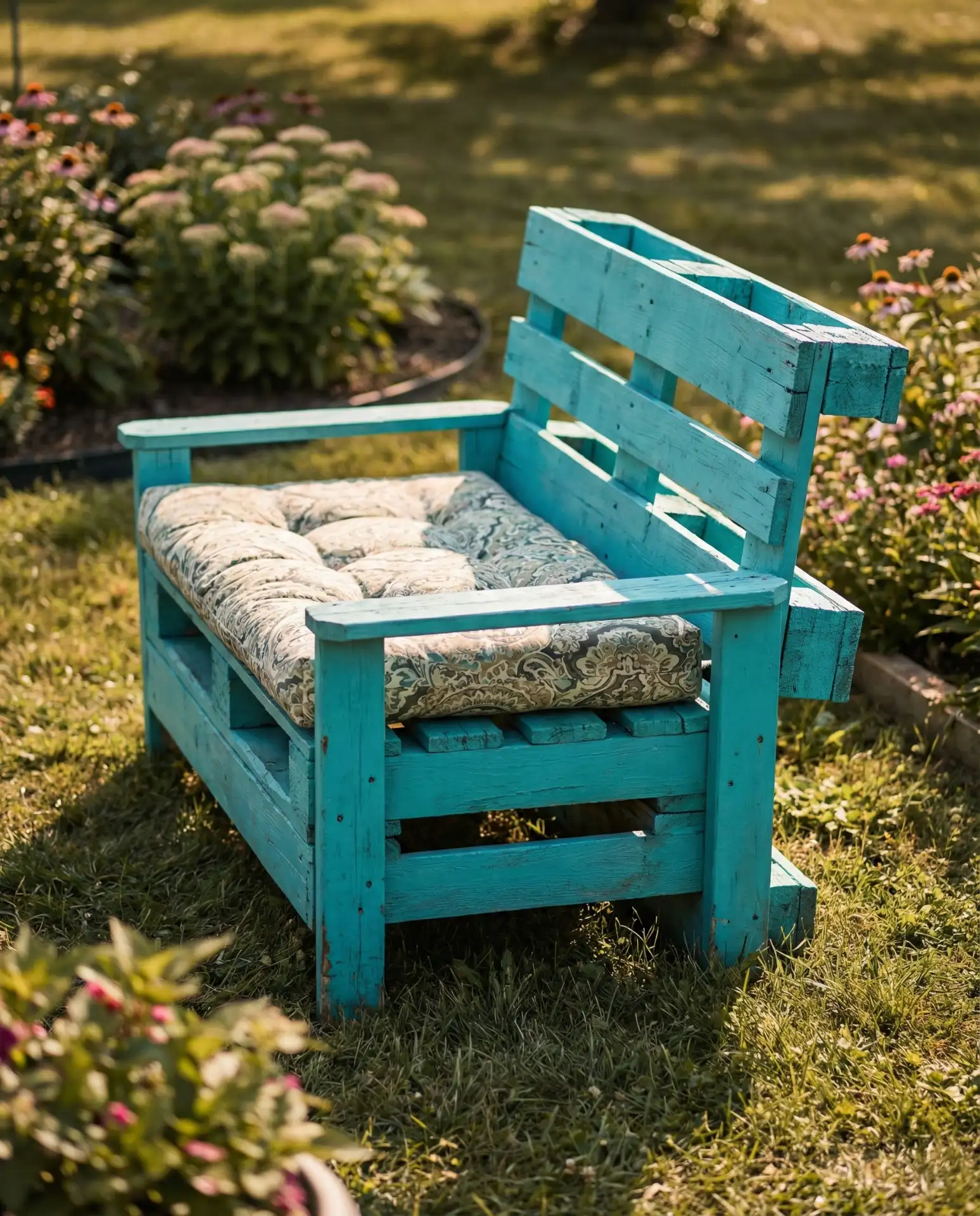 DIY Pallet Chair with Colorful Painted Finish 1