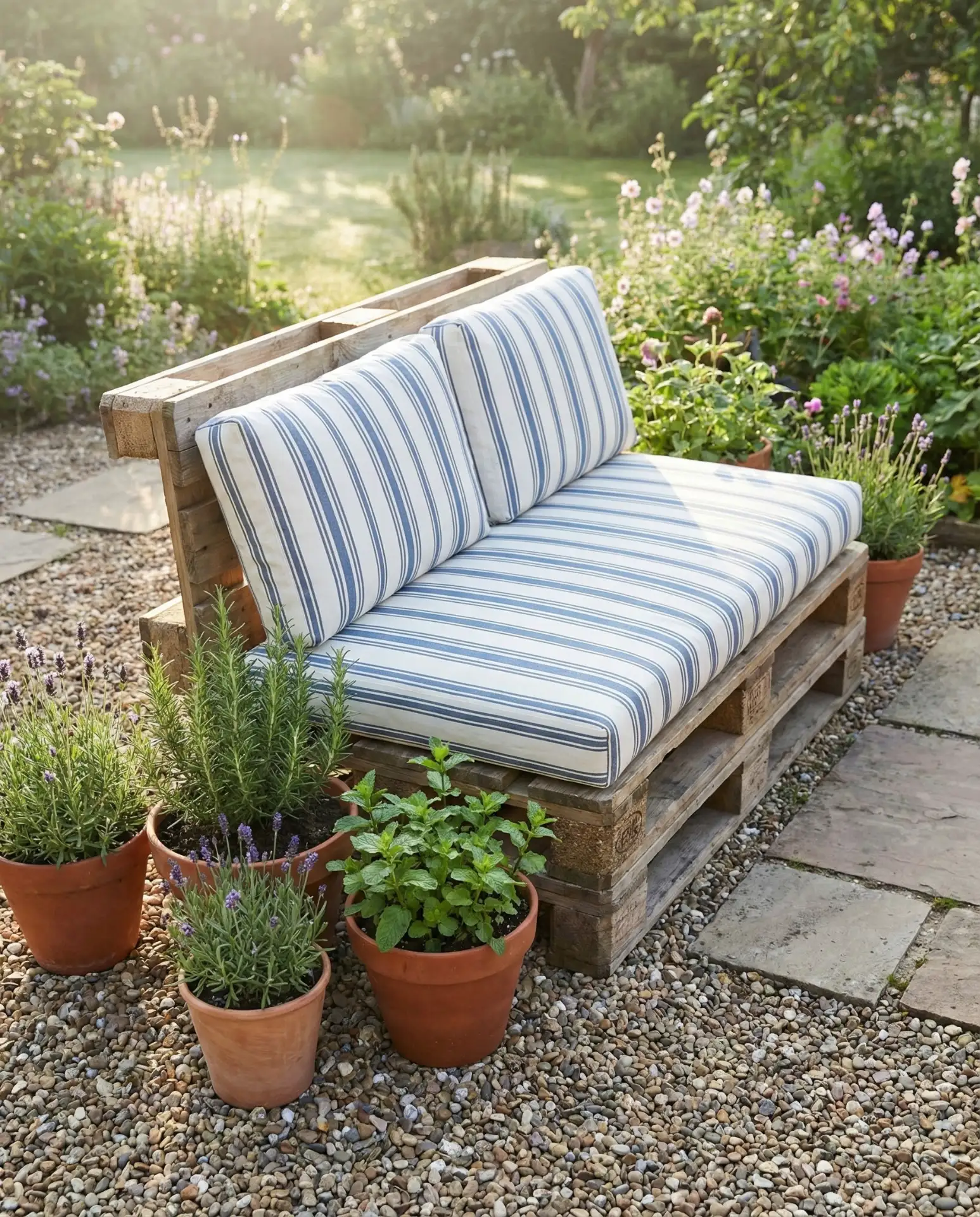 DIY Pallet Garden Couch 1