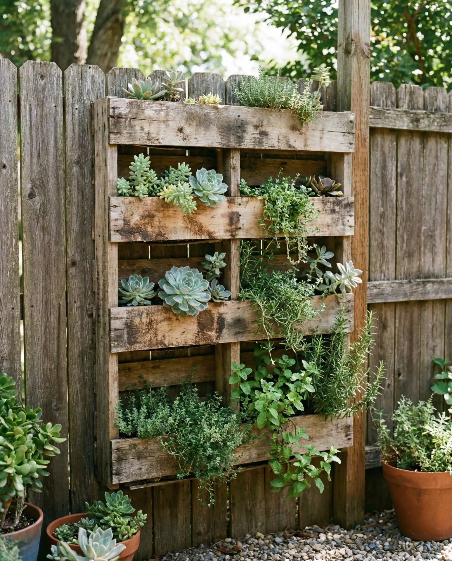DIY Pallet Planter Wall 2