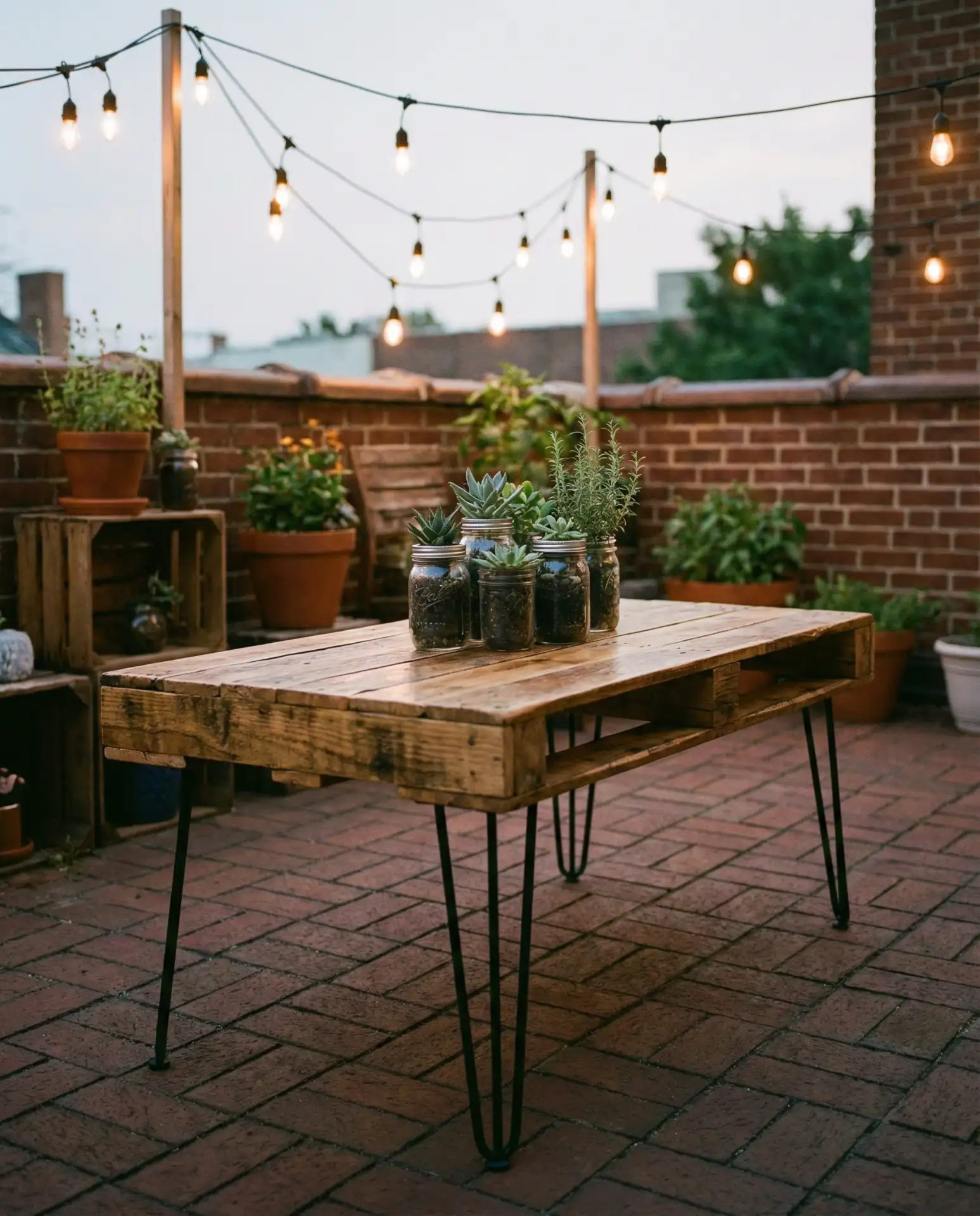DIY Pallet Table with Industrial Charm