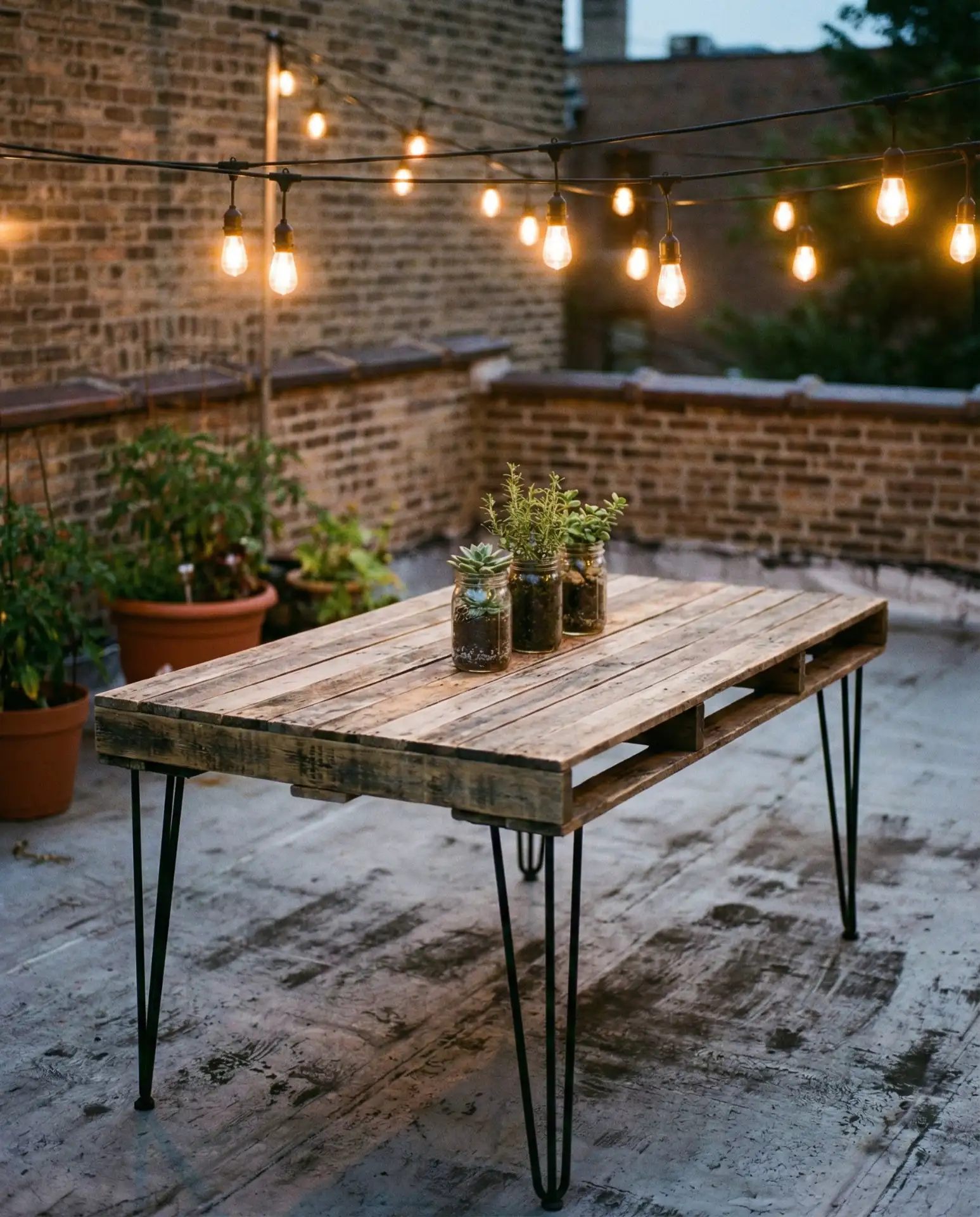DIY Pallet Table with Industrial Charm
