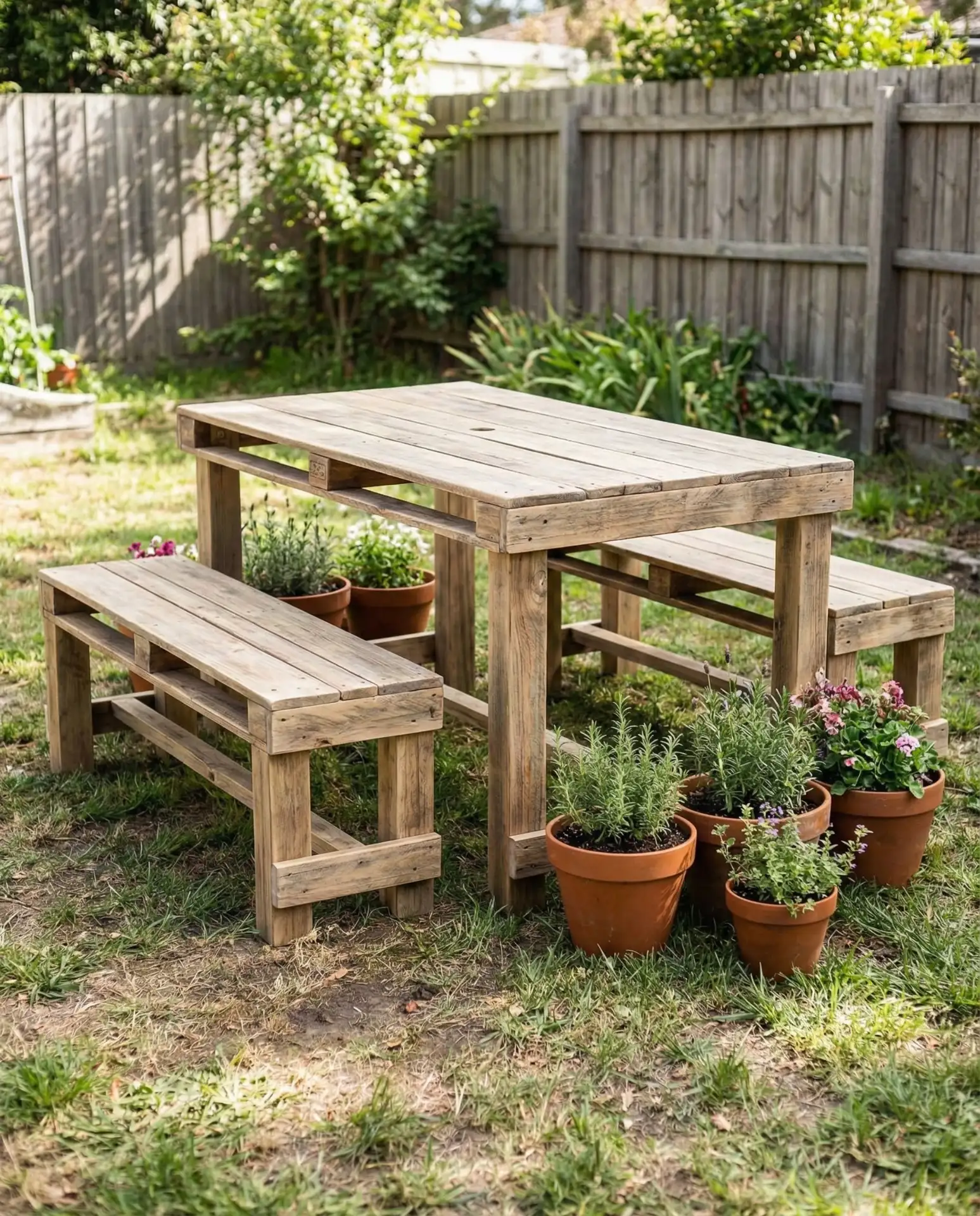 DIY Pallet Wood Dining Set 1
