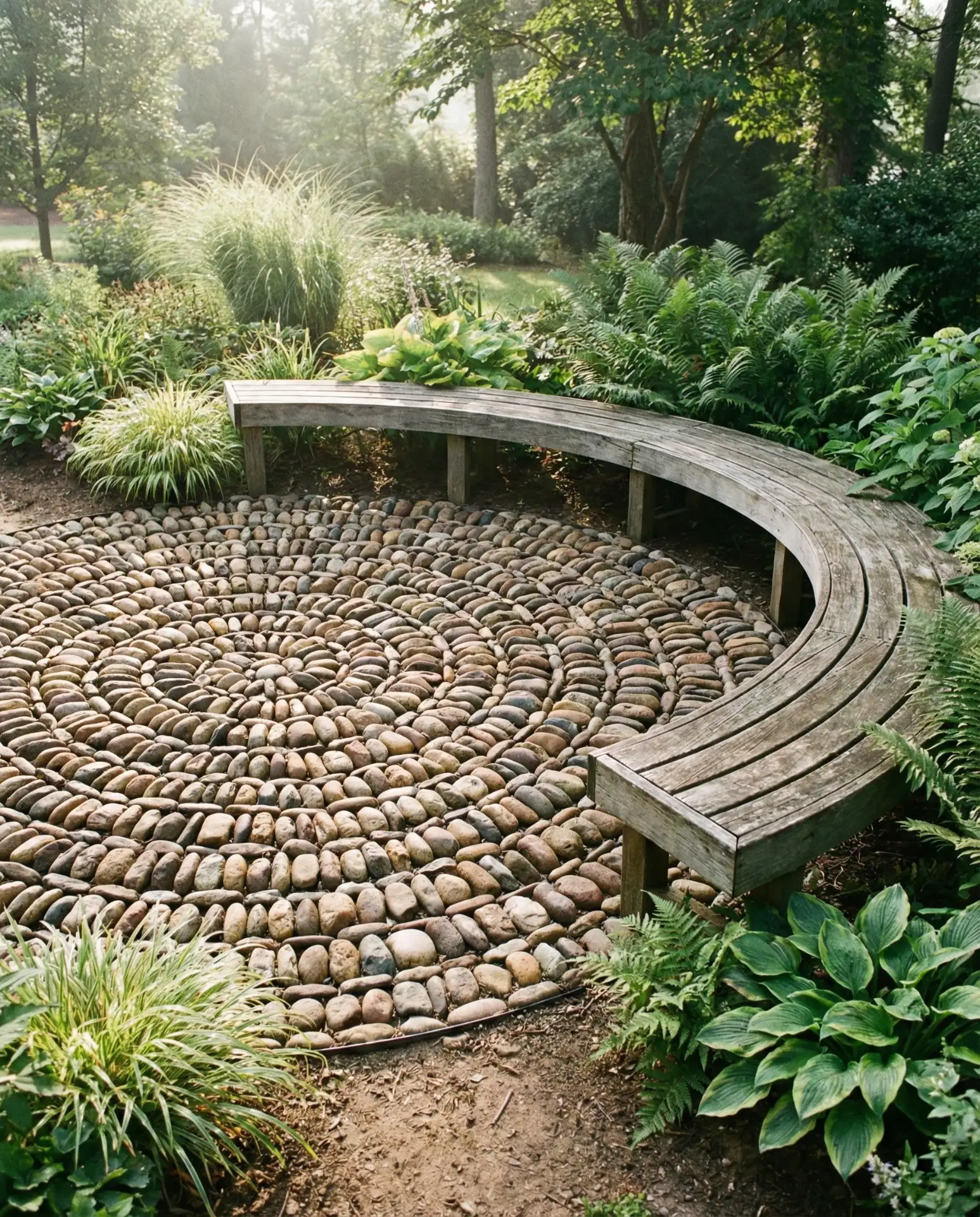 DIY River Rock Mosaic Patio 2