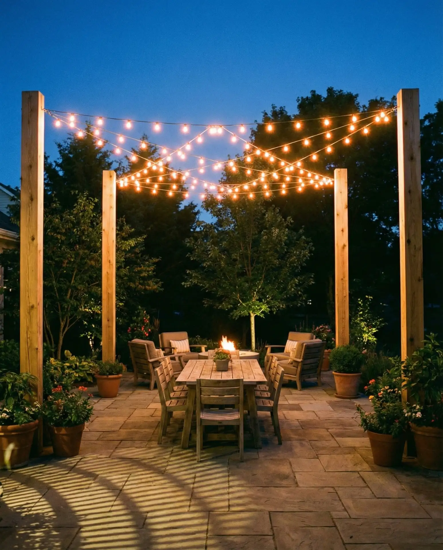 DIY Wooden Pole Corner Frame 1