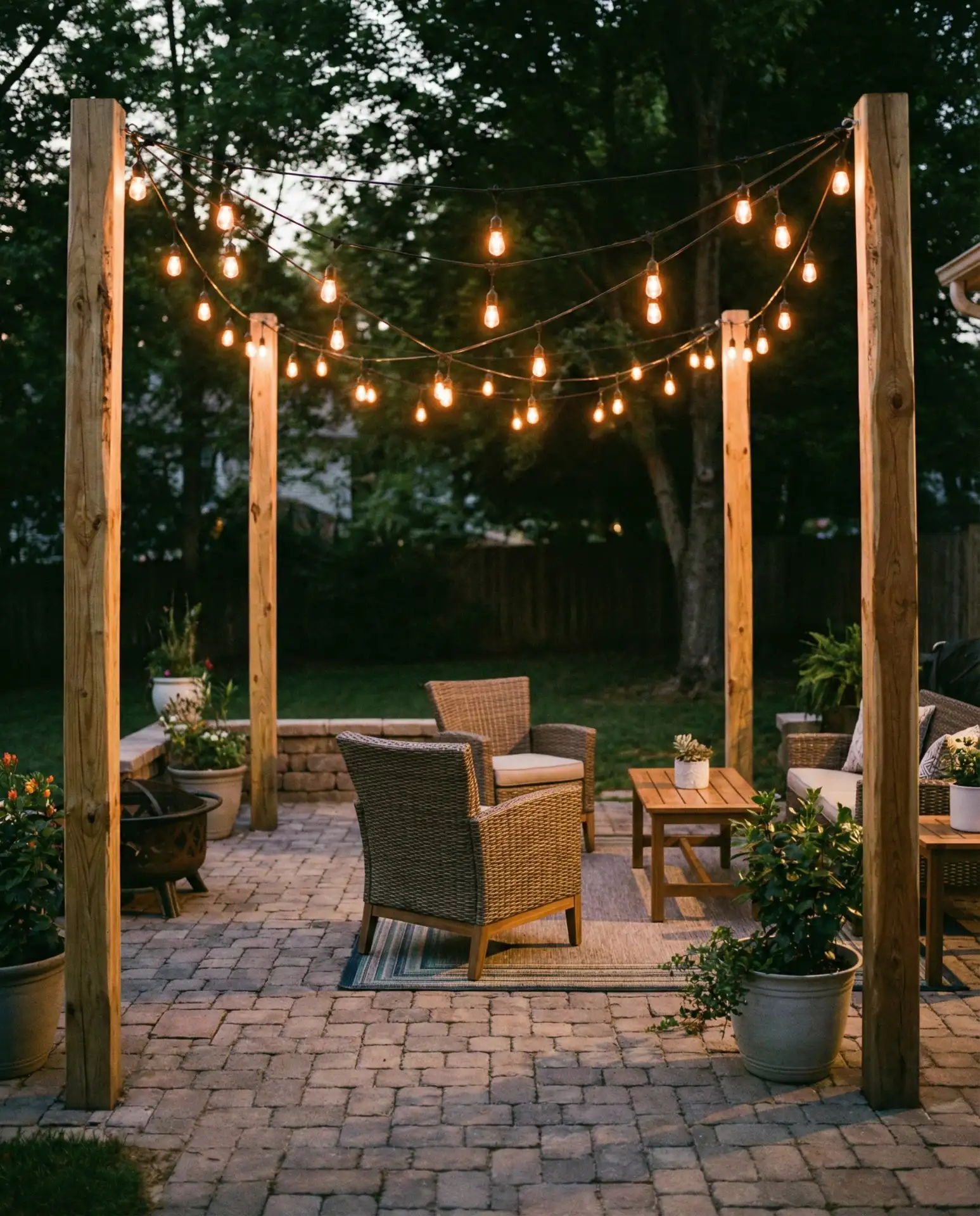 DIY Wooden Pole Corner Frame 2