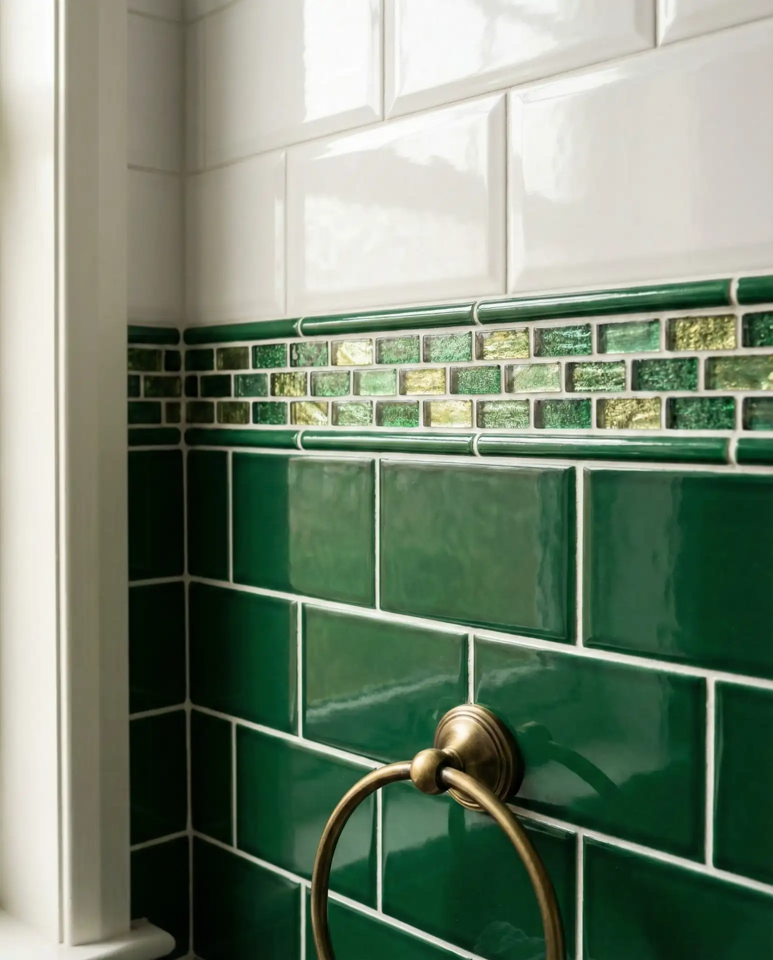 Dark Green and Gold Mosaic Border 1