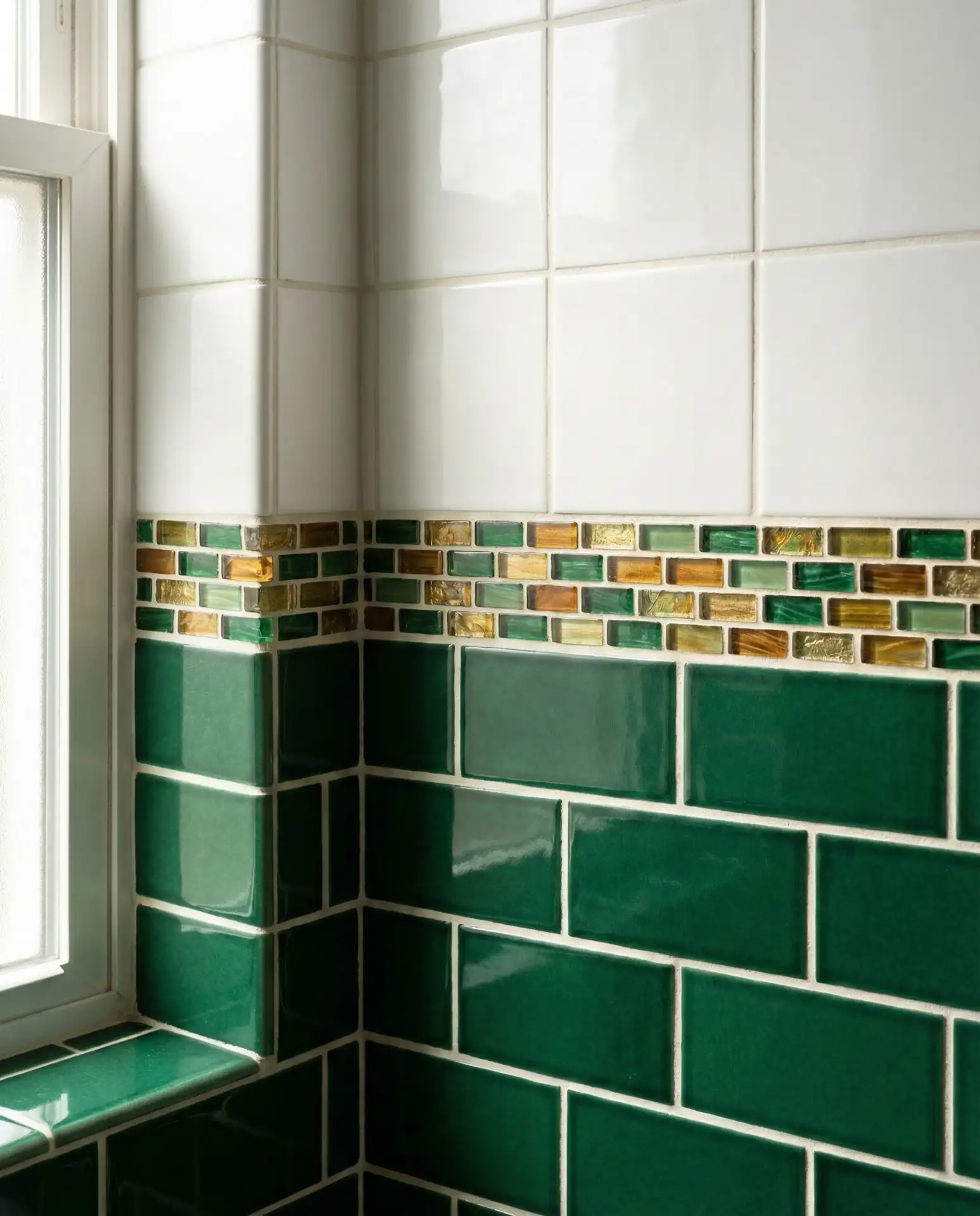 Dark Green and Gold Mosaic Border 2