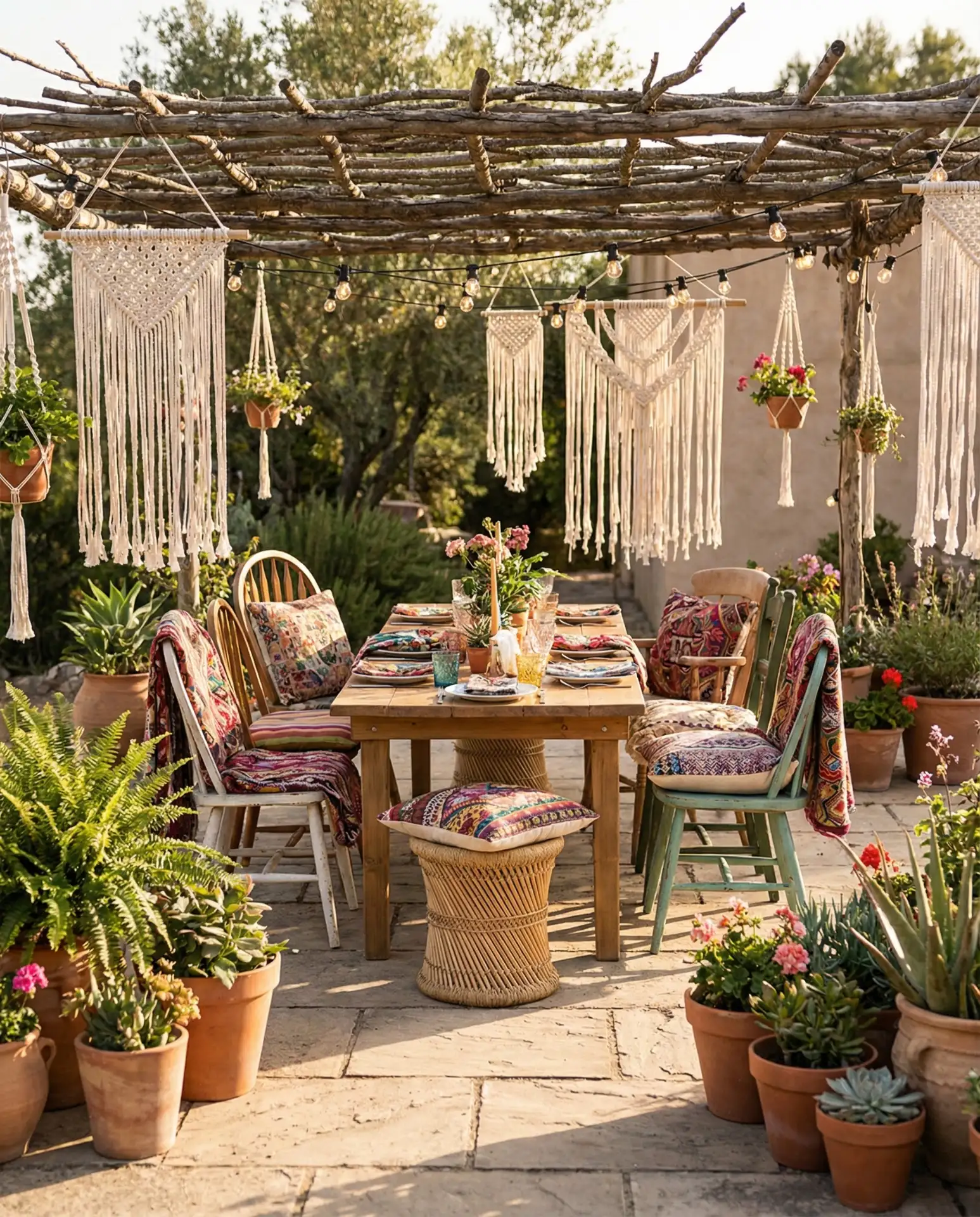 Decor-Forward Boho Dining Setup 1