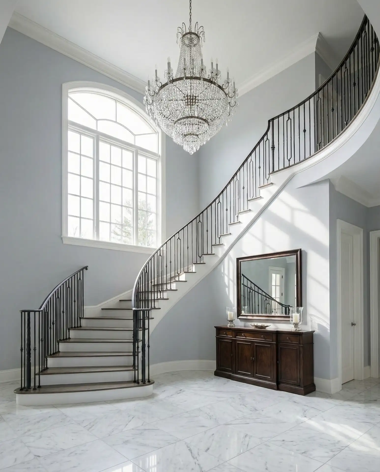 Double Height Foyer with Statement Chandelier 2