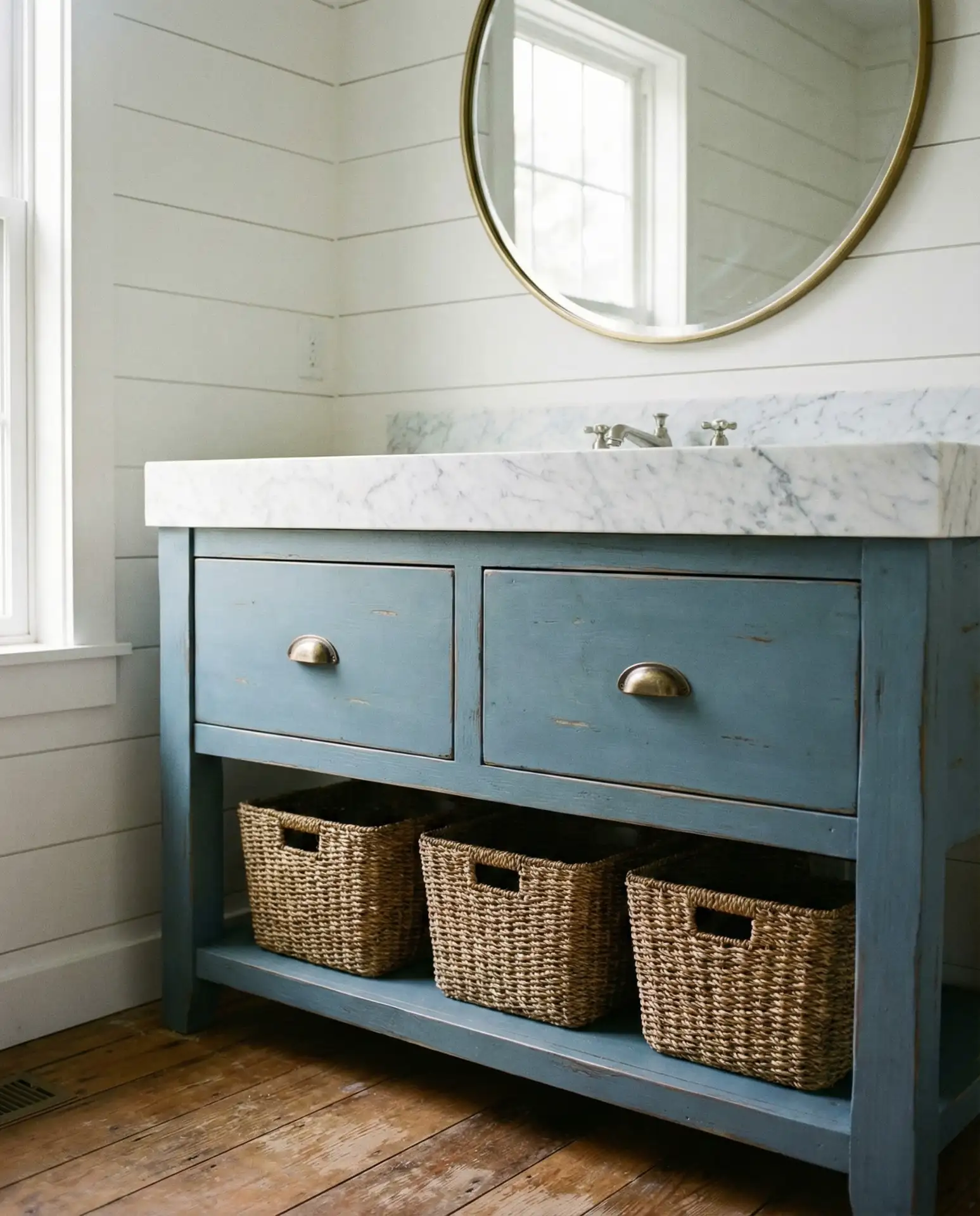 Dusty Blue Vintage Vanity 1