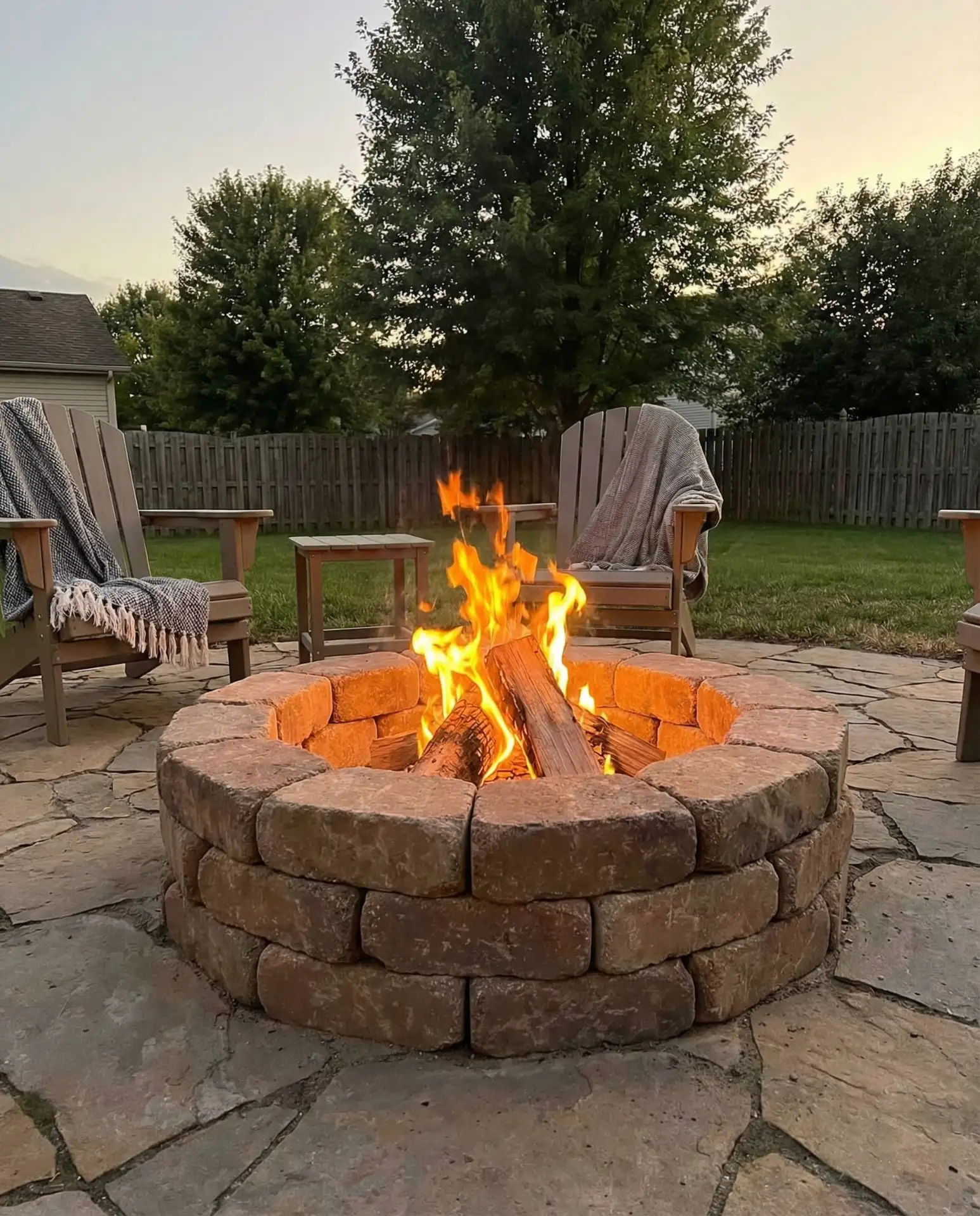 Easy Assembly Fire Pit Kit with Tumbled Stone 2