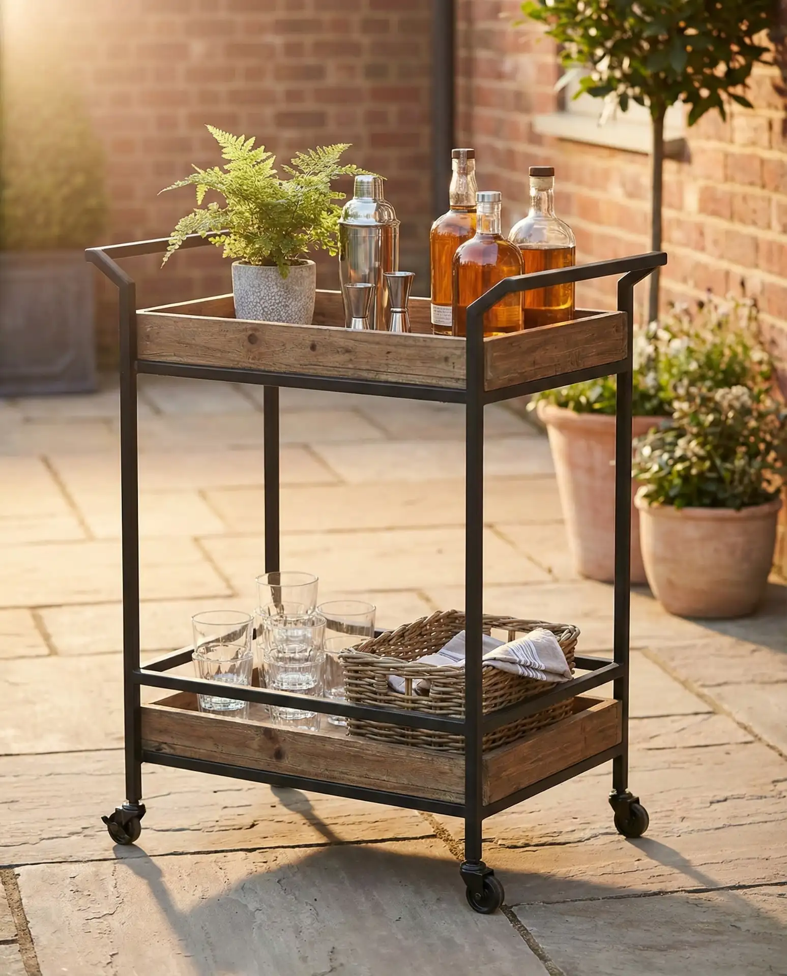 Easy Portable Bar Cart on Wheels 1