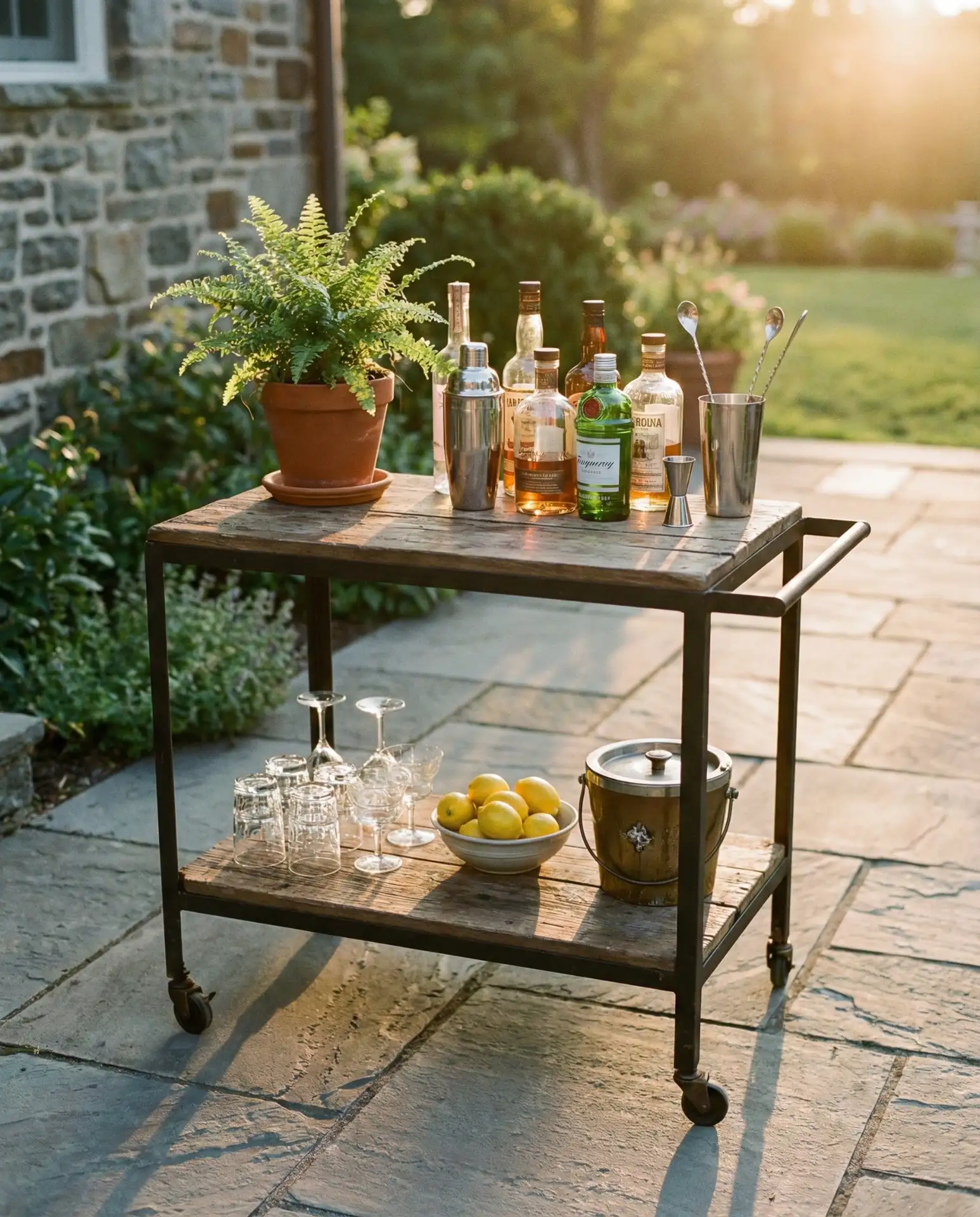 Easy Portable Bar Cart on Wheels 2