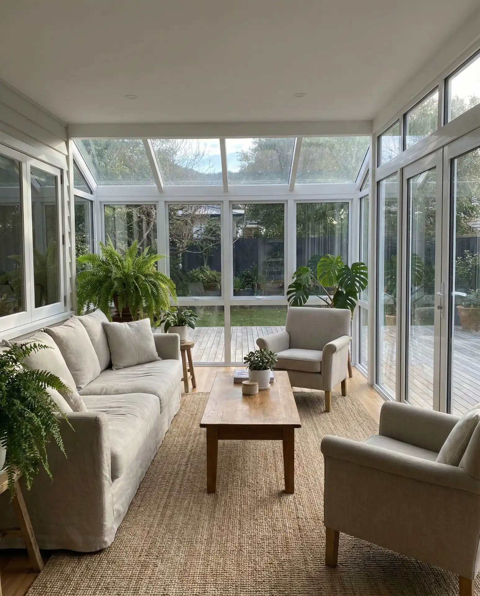 Enclosed Sunroom Deck with Hybrid 2
