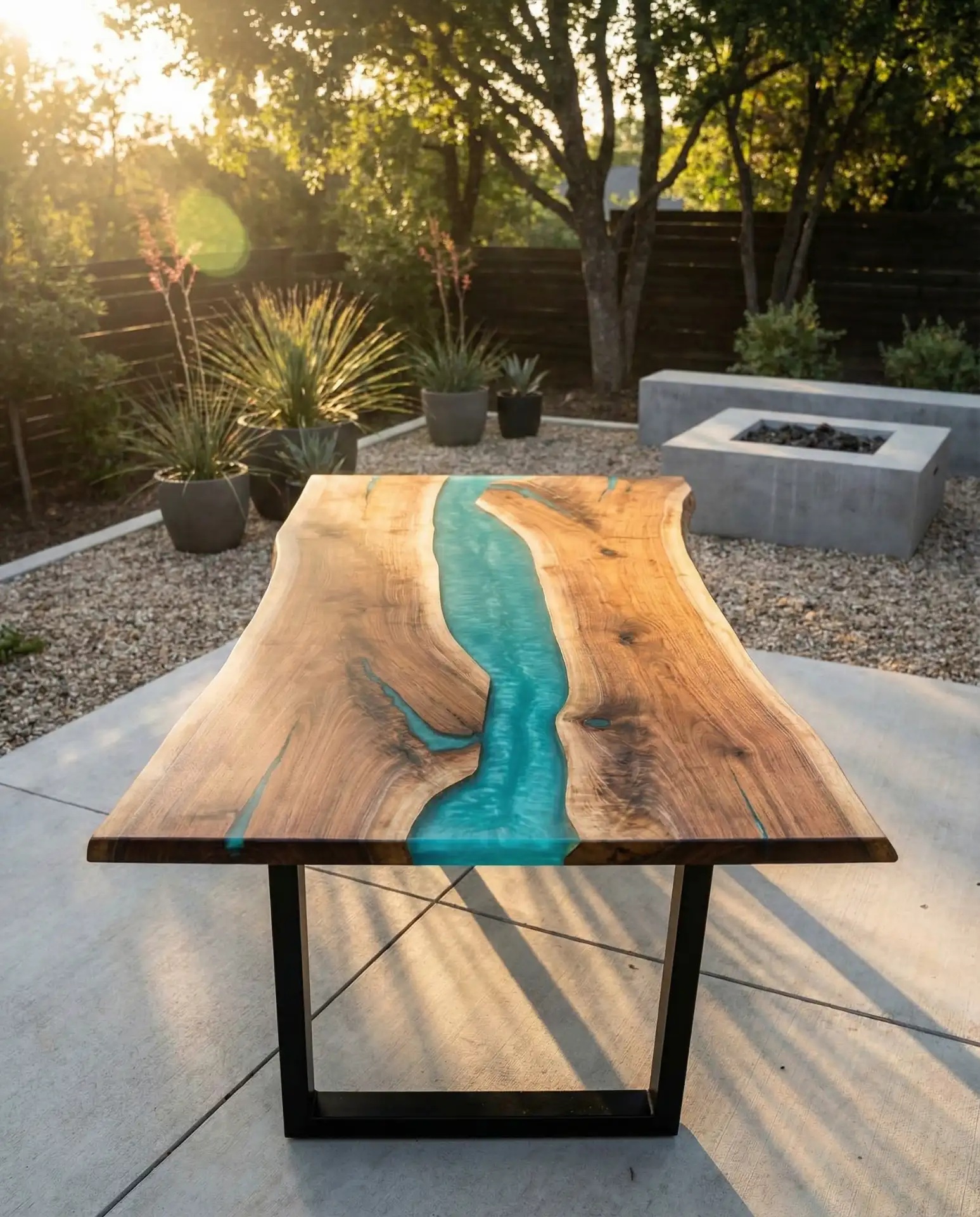 Epoxy Resin River Table Effect 1