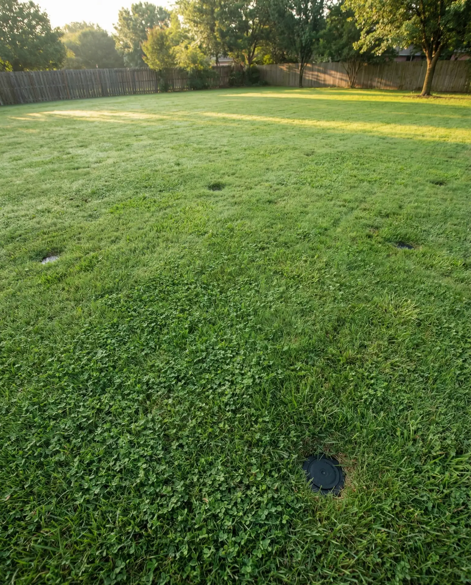 Expansive Lawn with Hidden Irrigation and Clover Patches