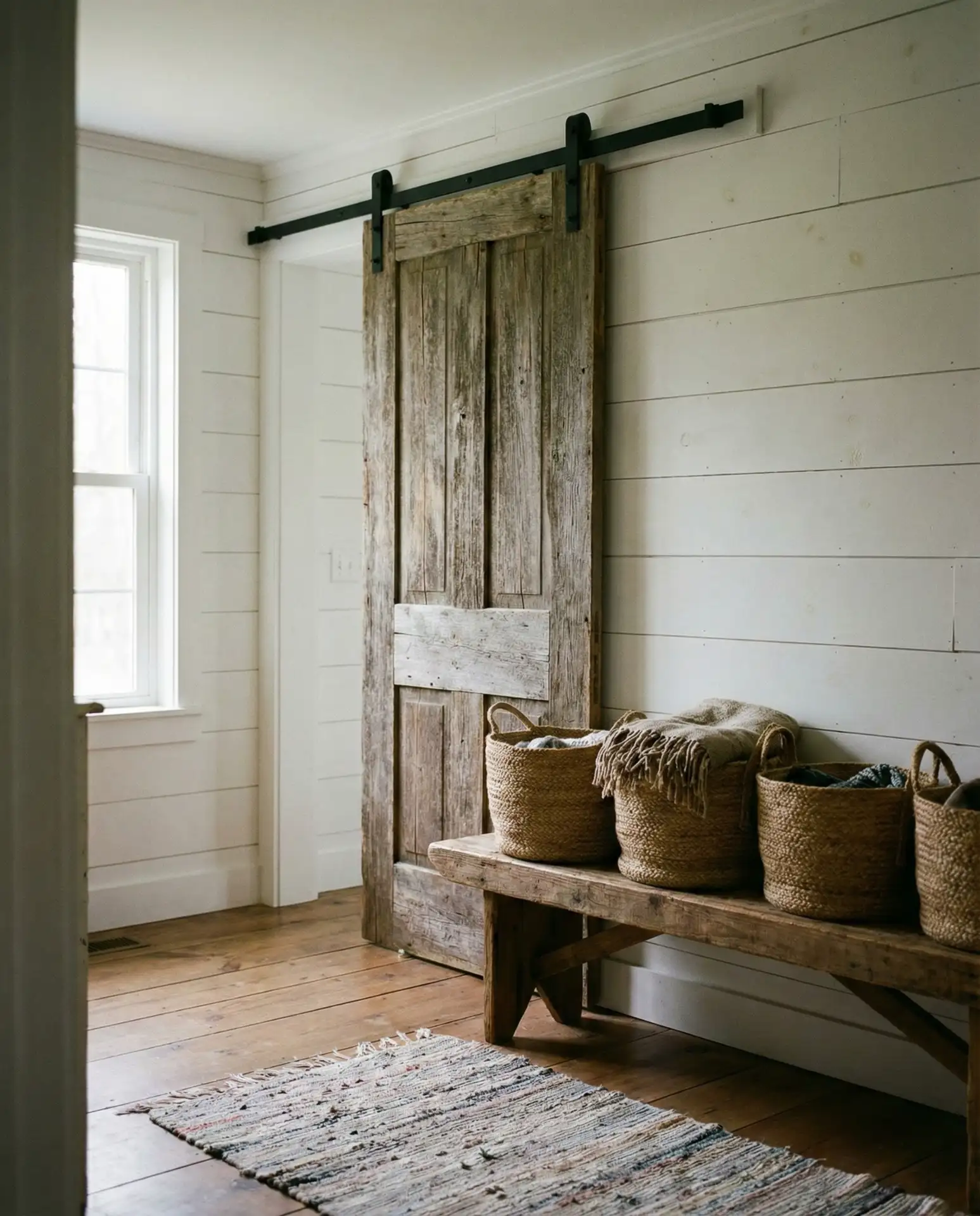 Farmhouse Entry with Sliding Barn Door 2