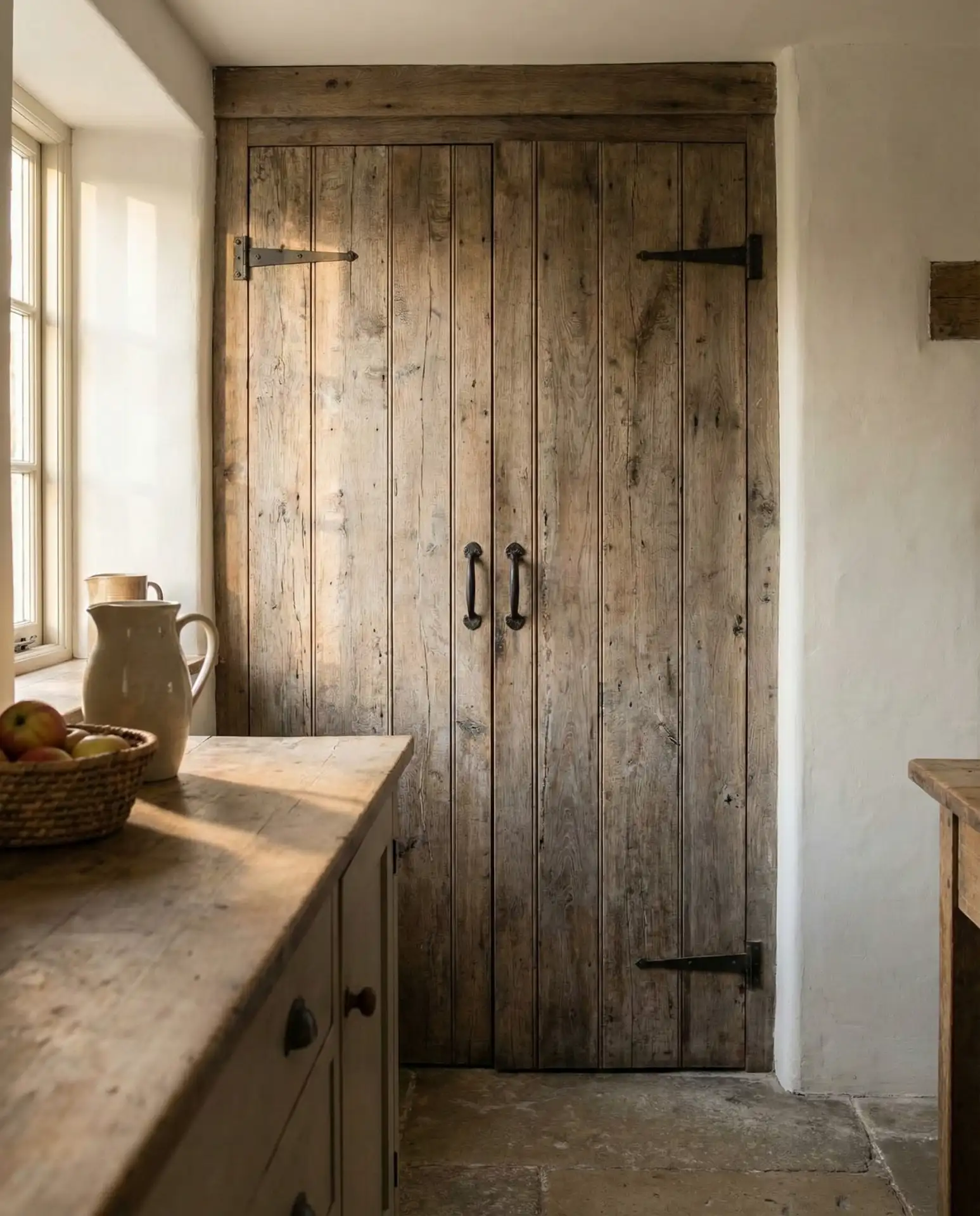 Farmhouse Style Pantry Door with Rustic Hardware 1